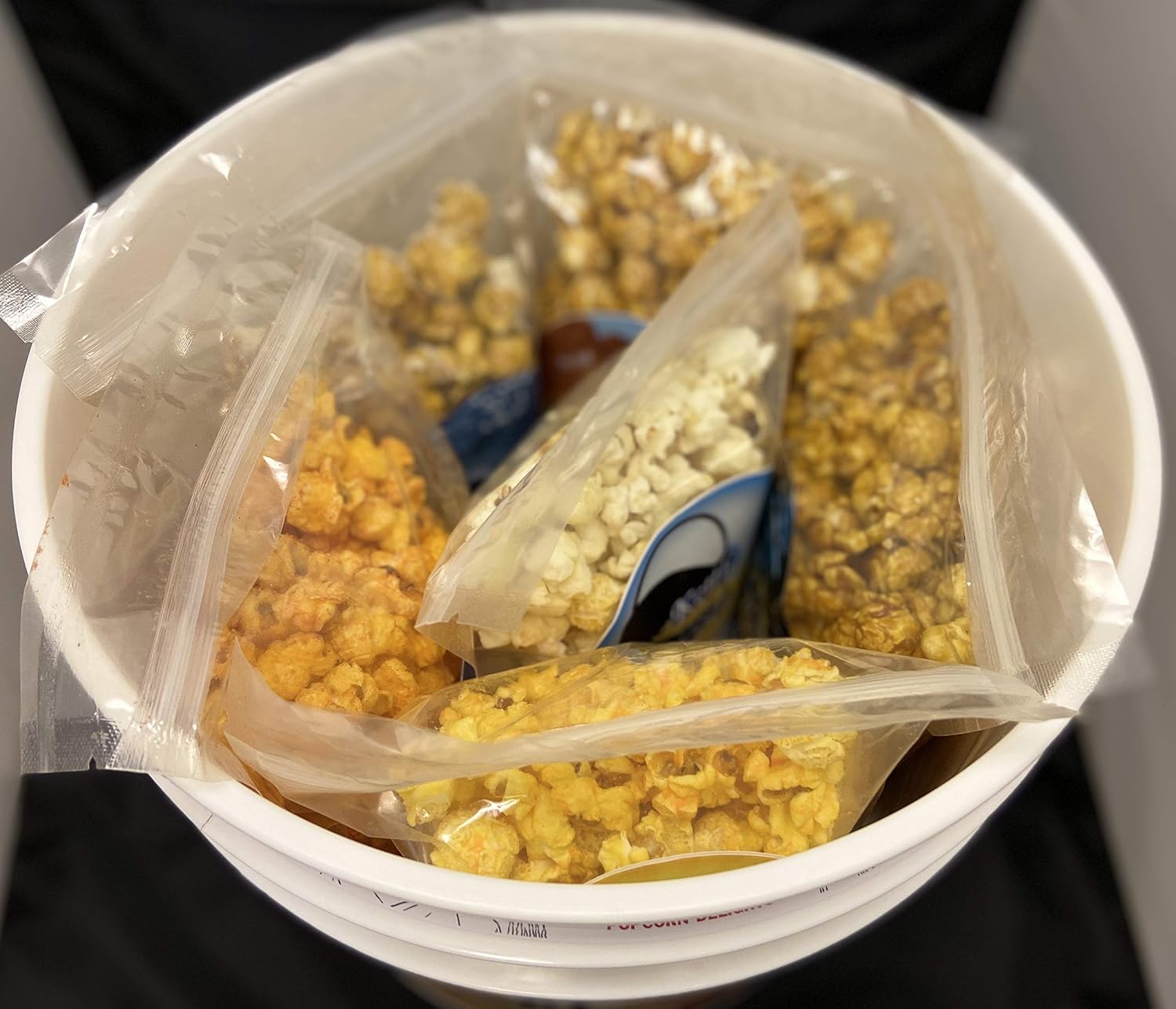 3.5 Gallon Fathers Day Popcorn Bucket with 6 Resealable Bags of Gourmet Popcorn