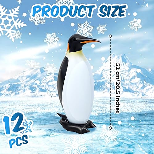 Miniatura 2 de 12 pingüinos inflables de 1.67 pies para decoración de interiores, pingüinos inflables para piscina, pingüinos, fiestas, acuarios, decoración