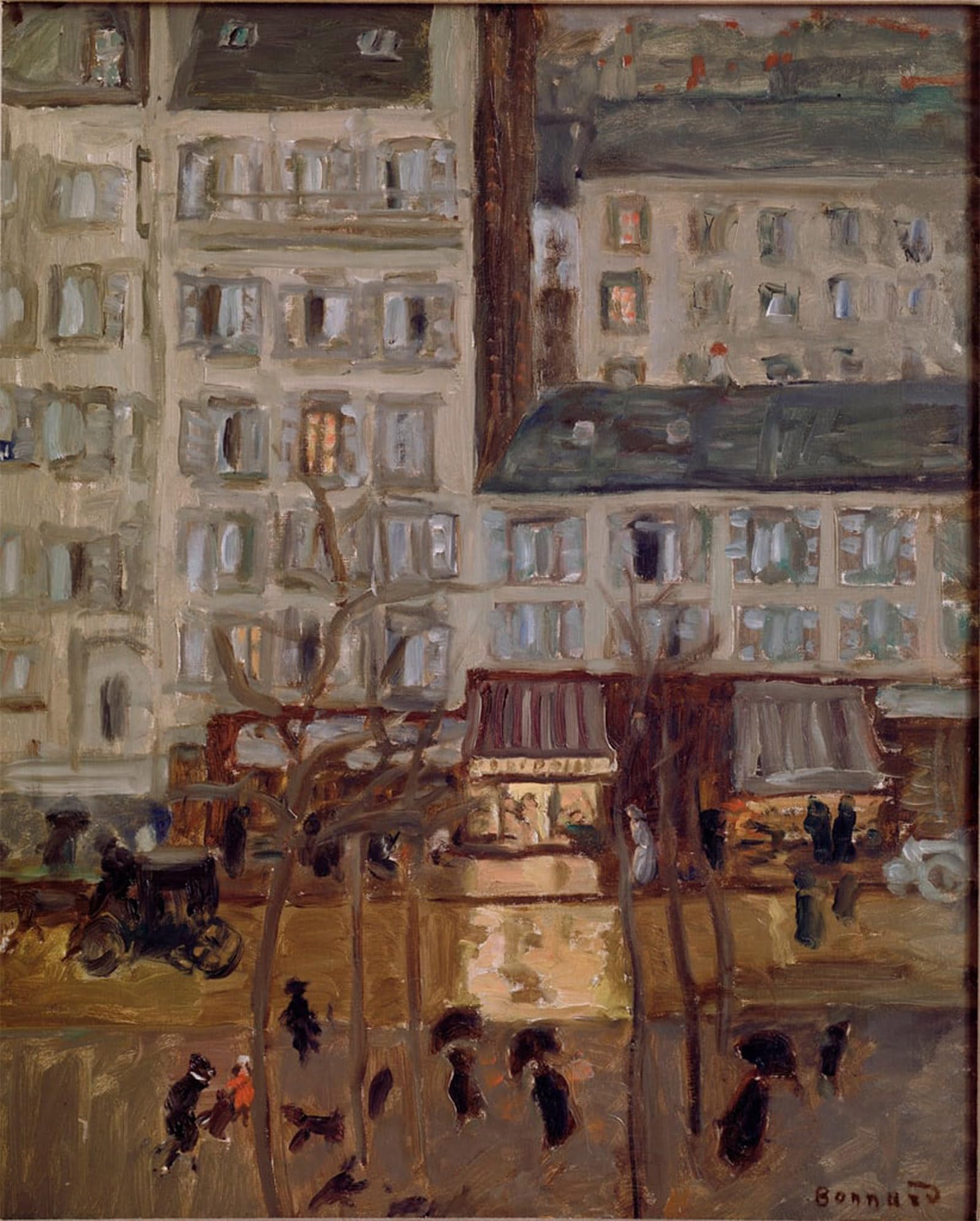 ARTXLXXBN Famous Art Print Poster Vintage Wall Art Boulevard De Clichy Painting by Pierre Bonnard Canvas Art Poster for Home Decor 60x90cm