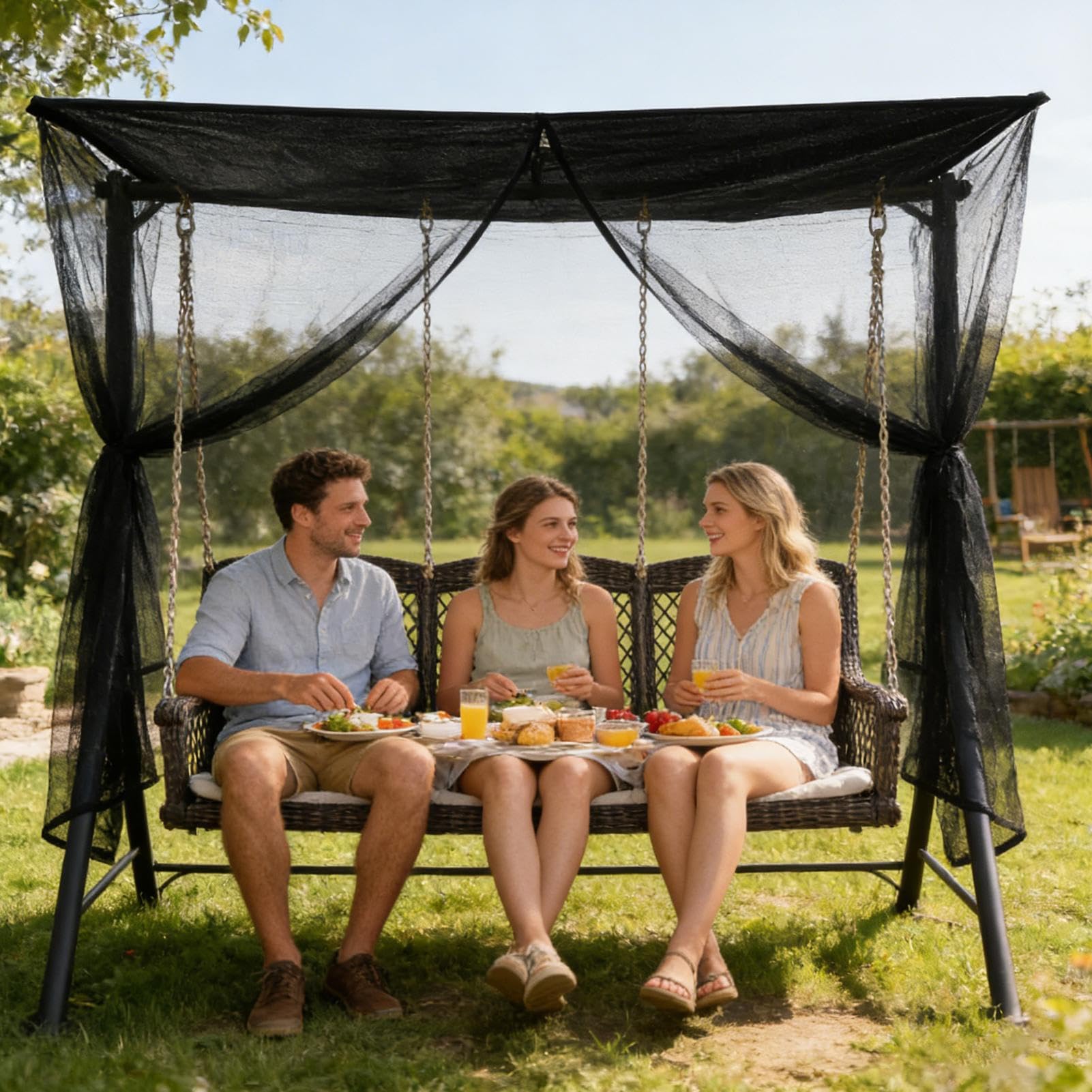 Zanzariera da Patio Tenda Portatile Traspirante Impermeabile con Cerniera | Tenda Zanzariera per Altalena Rete protettiva per balcone, , terrazzo, cortile