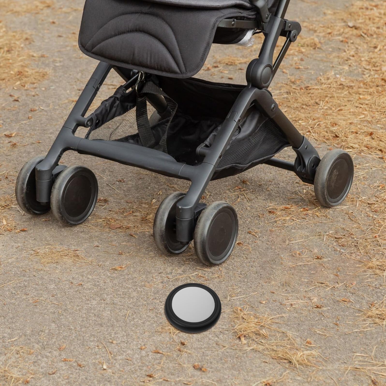 Roue Poussette Arrière en Caoutchouc Noir, Pièces de Rechange pour Poussette, Résistante à L’usure, pour Promenades Quotidiennes et Voyage