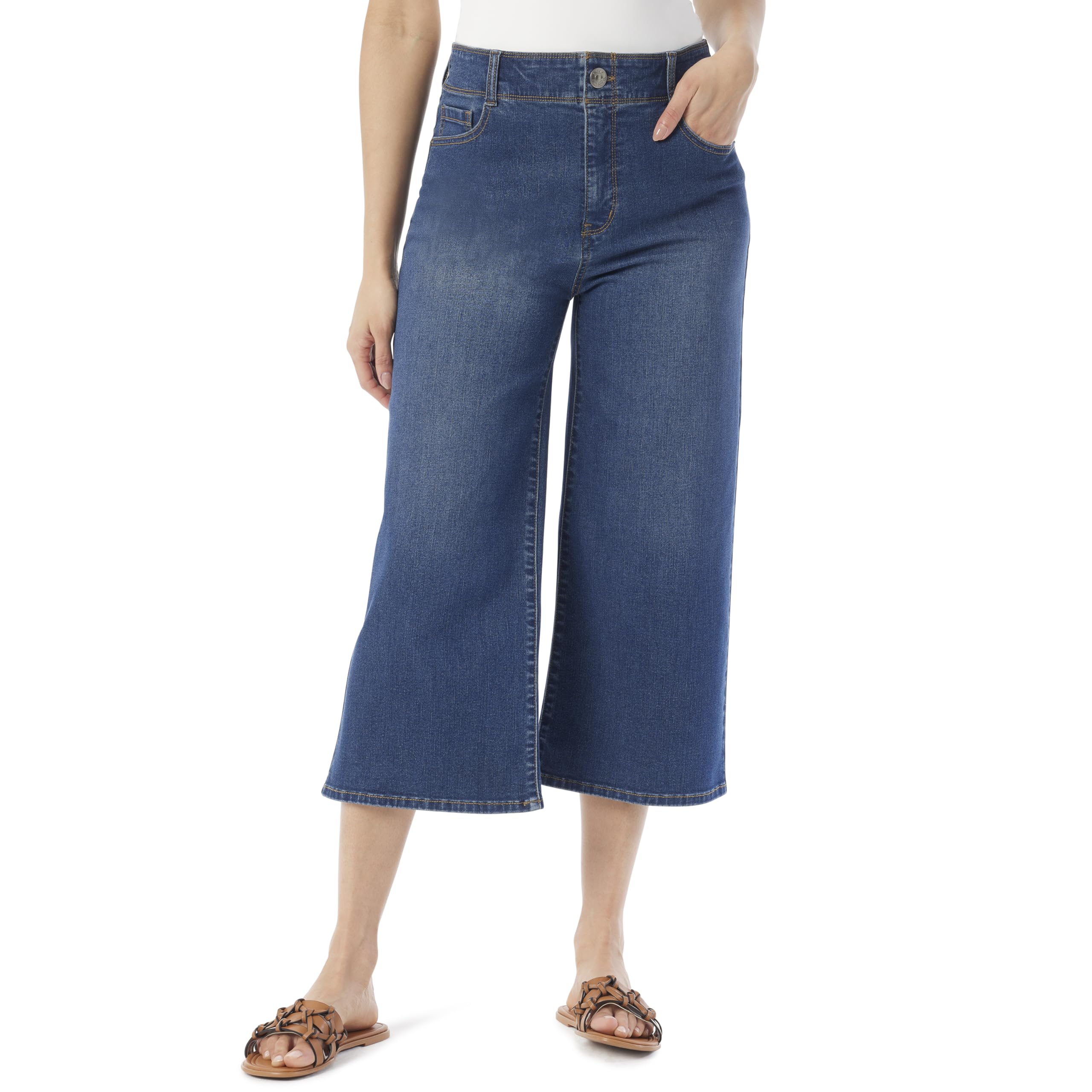 Gloria Vanderbilt Womens Shape Effect Tummy Sculpt High Rise Culotte Standard