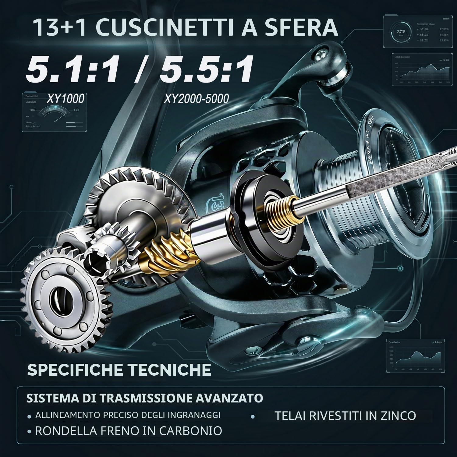 Sougayilang, kit da pesca con canna da pesca telescopica e mulinello da spinning, per viaggi, pesca d'acqua dolce e salata