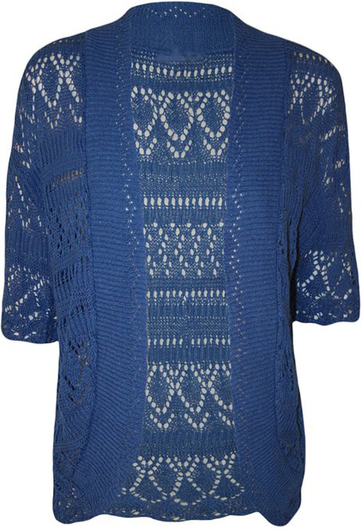 FashionMark Plus Size Women's Crochet Knitted Shrug Cardigan - Multi - 24-26