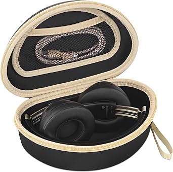 Portable Headphone Case for Beats Studio Pro, Solo 4, Solo 3, Studio 3, Over Ear Headphone Hard Shell Case, On-Ear Headphone Case with Mesh Pocket for Cable Black