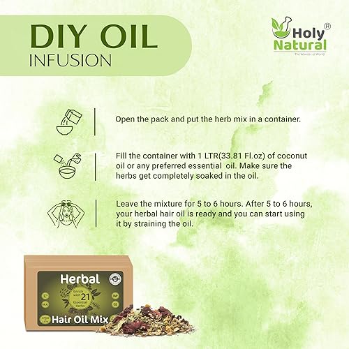 Miniatura 4 de Mezcla de aceite de hierbas para el cabello  2.68 oz x 3 paquetes  21 hierbas esenciales para el crecimiento del cabello  Haz tu propio aceite para