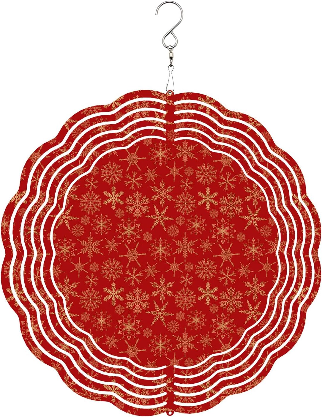 Merry Christmas Wind Spinner 3D Stainless Steel, 12 Inch