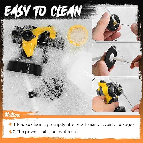 Miniatura 7 de Pulverizador de Pintura Inalámbrico con Potente Motor de Cobre de 650W, Pistola Pulverizadora con 6 Boquillas de Latón, 2 Baterías y Contenedor de