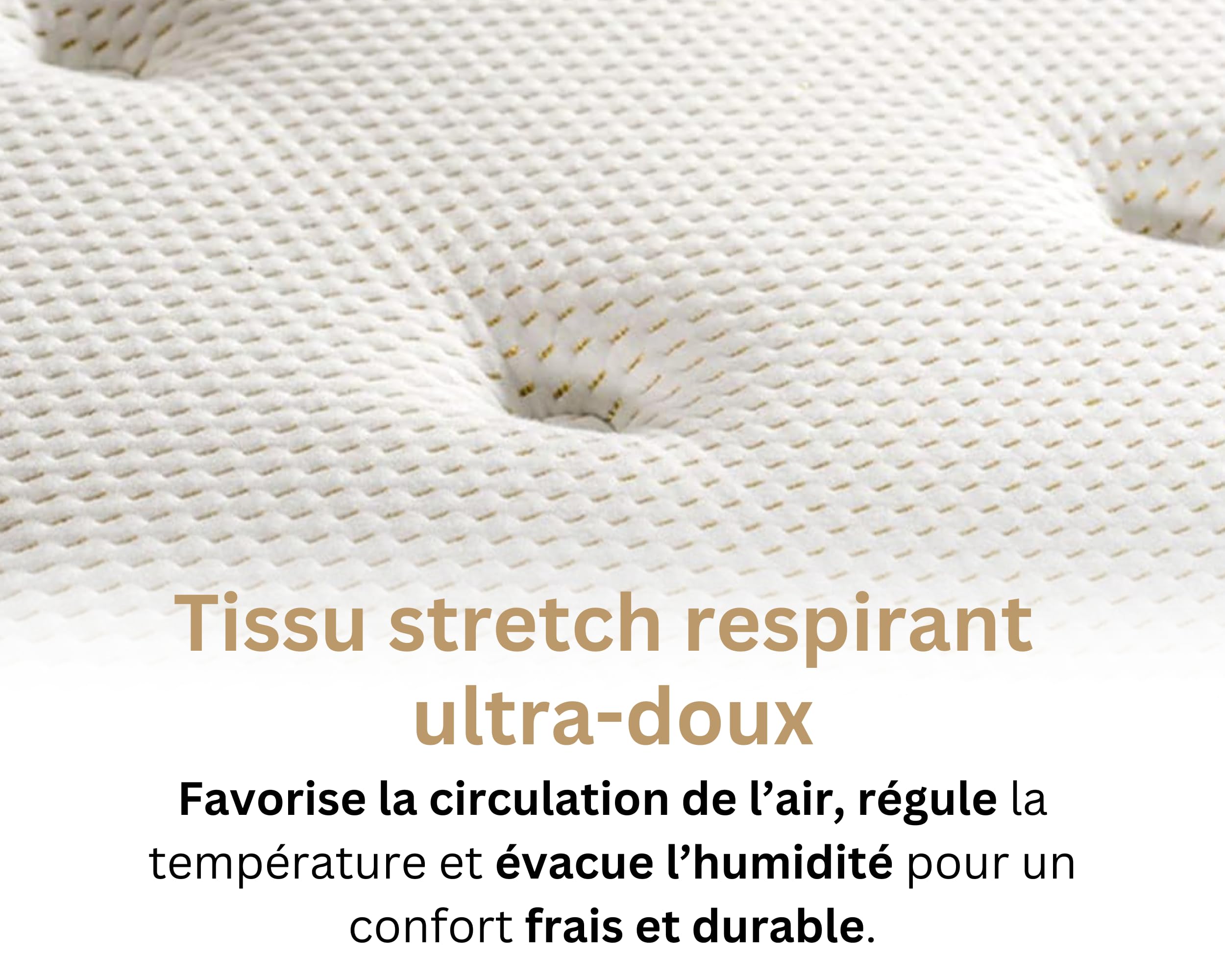 Maison Aubertin - Ensemble Matelas Sommier Emeraude 180x200, Ép 54, à Mémoire de Forme Haute Densité 60 kg/m³, Mousse à Cellules Ouvertes, Lit en Bois Massif, 2 Personnes