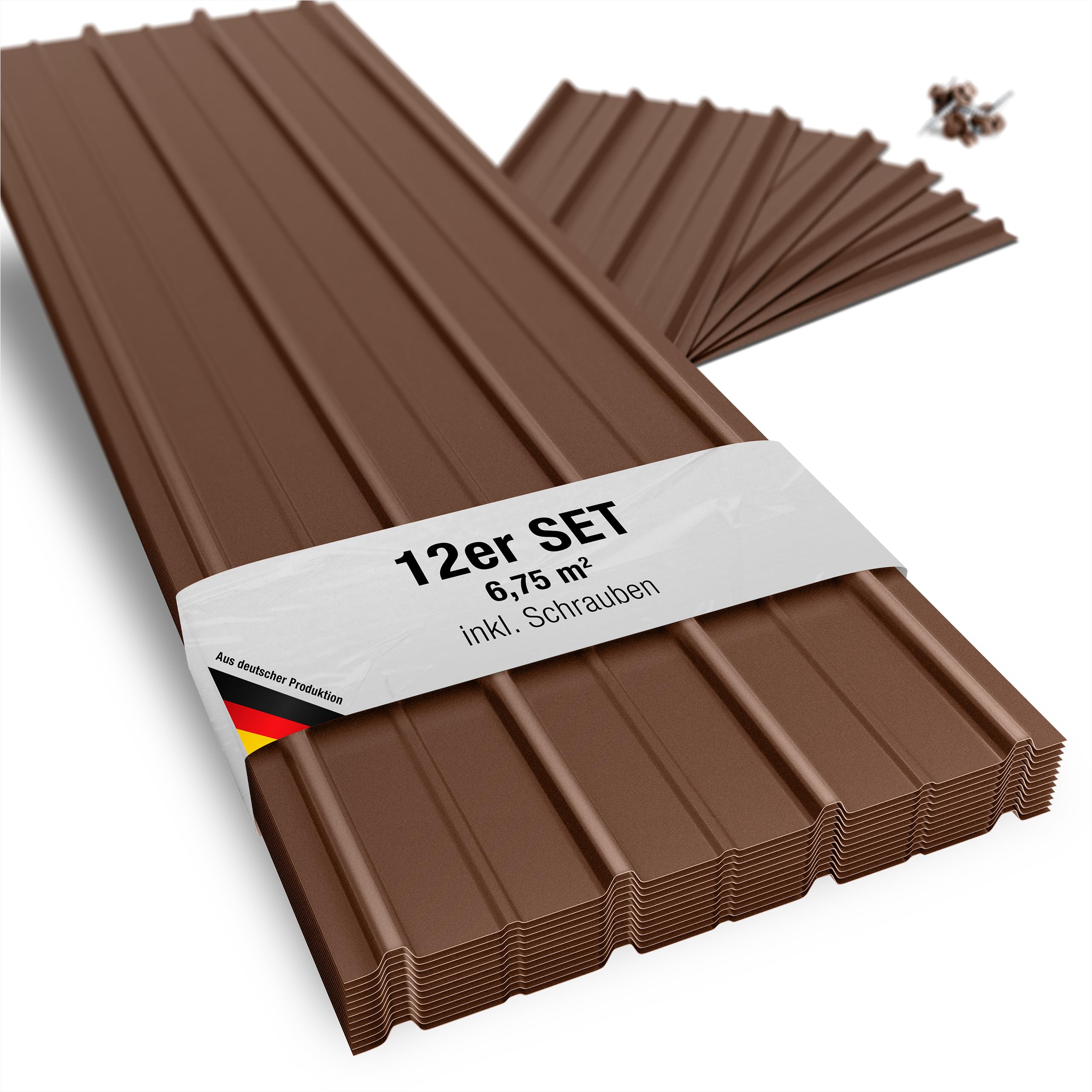SMART Trapez-Abdeckblech Profilblech 0,3 mm 125 x 45 cm 6,75 m² Braun