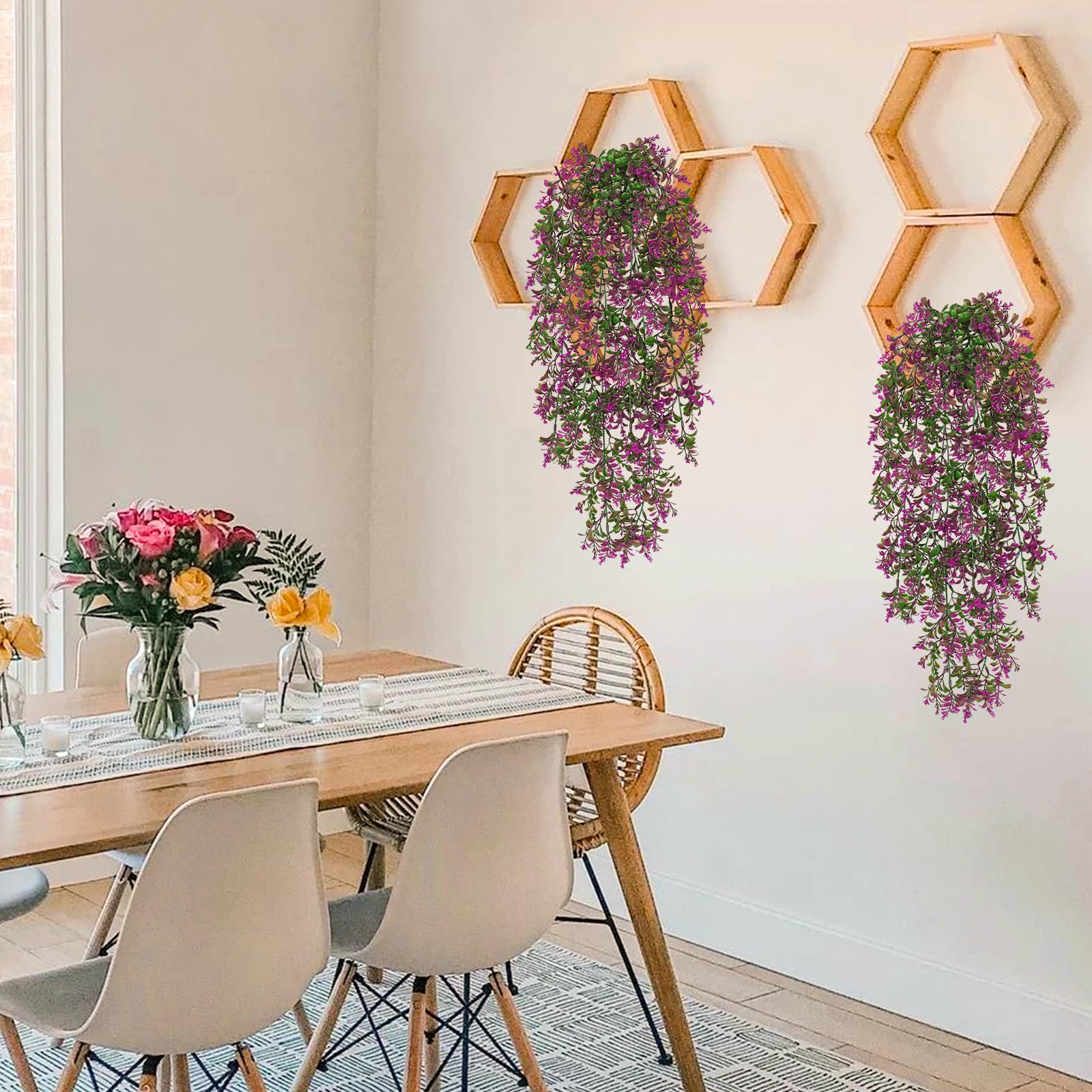 Résistance Aux Uv Artificielle Begonia Fleurs Avec Panier Suspendu Pour La Décor