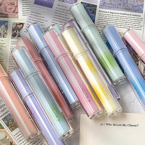 Miniatura 8 de YEAHHOME for you forever Resaltador, resaltador de visión transparente con punta de cincel transparente, resaltador de barra, surtidos, 4 unidades