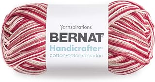 Bernat Handicrafter Cotton Yarn, Gauge 4 Medium Worsted, Damask Ombre