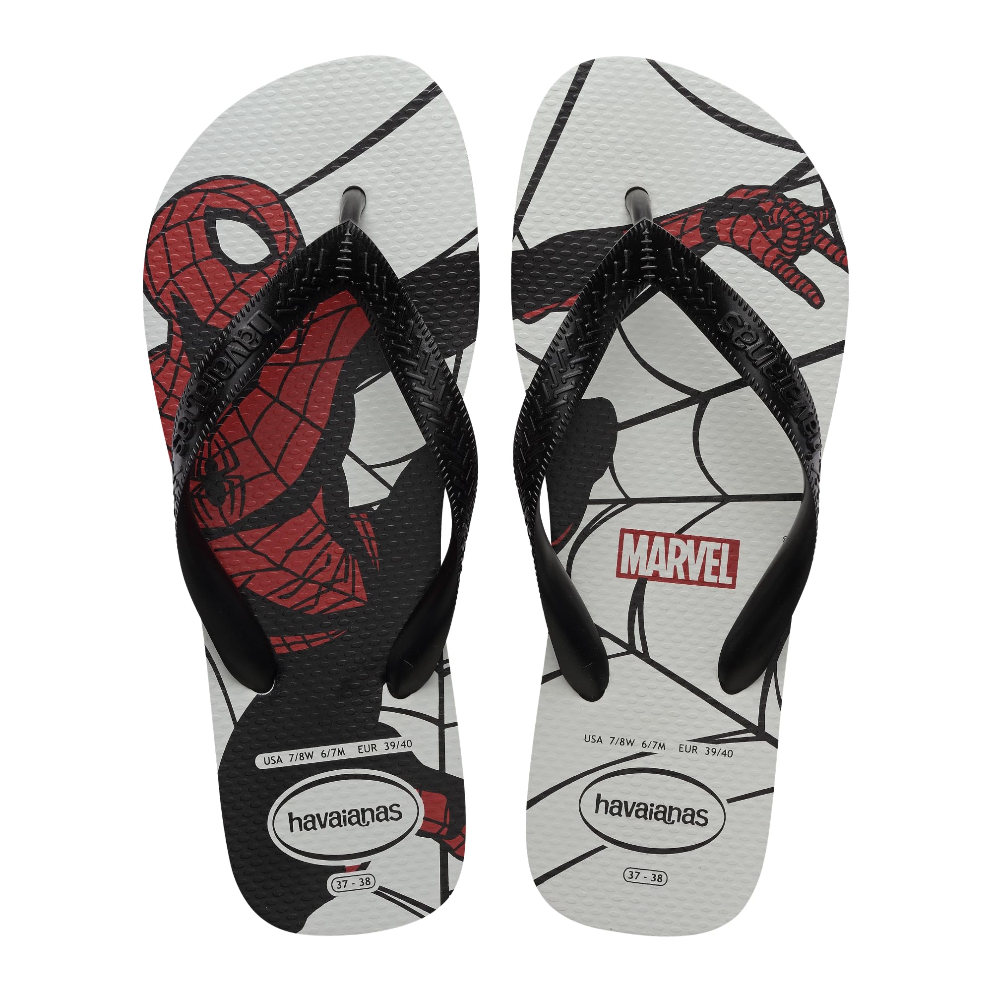 Havaianas – Top Marvel Logomania, bequeme, leichte und langlebige Flip-Flops, Print ikonischer Marvel-Superhelden, Erwachsene, Unisex