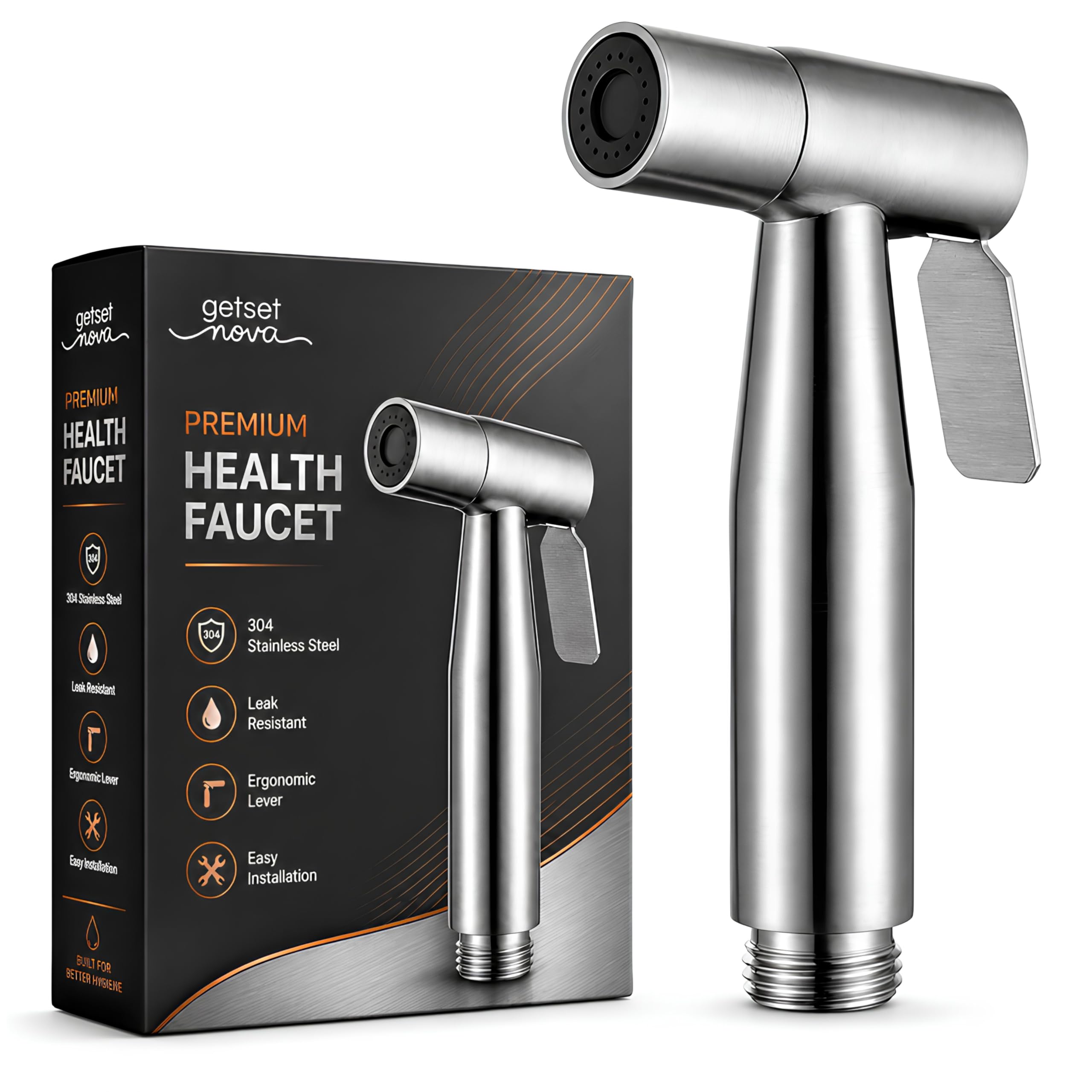 NovaLintRemover Health Faucet Stainless Steel Jet Spray Gun for Toilet | Toilet Hand Gun | Silver & Copper Ion Shield | Self-Cleaning |Leak-Proof Bathroom 1 Year Warranty (Jet Spray Only)-image-33
