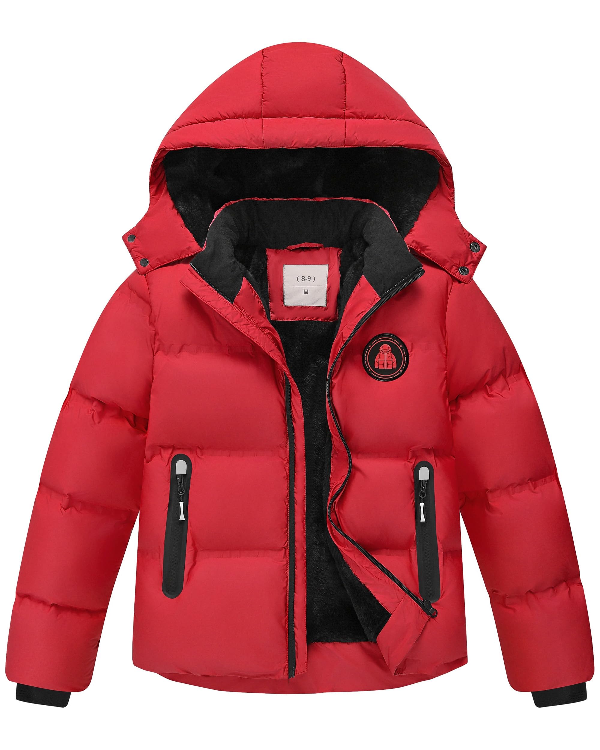 Buyboxs Boys' Winter Coat Kids Puffer Winter Jacket Thick Fleece Lined Warm Hooded Outerwear Coats for Boys Girls (4-15)