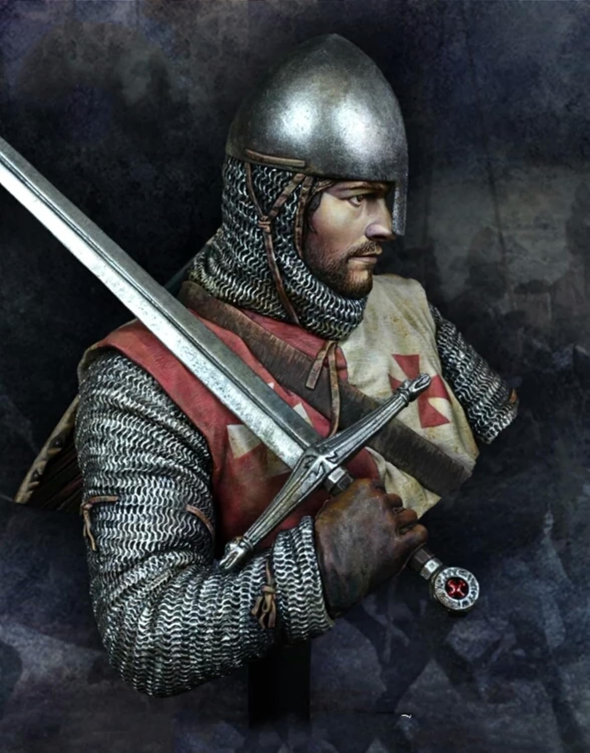 TRUEGRIS 1/10 Ancient European Knight Resin Bust Model Kit Unpainted and Unassembled //u7f9Z2