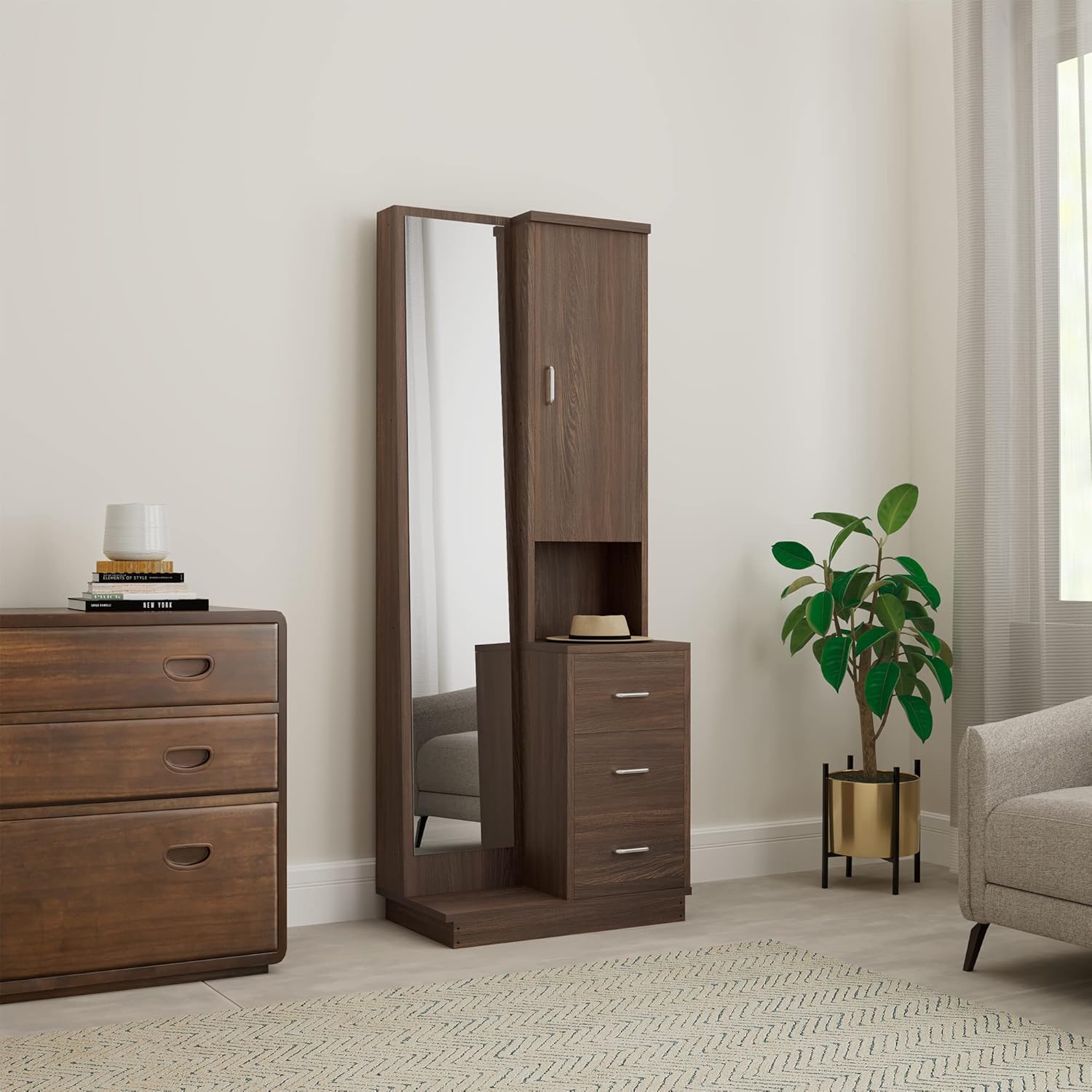 Amazon Brand Solimo Donkton Dressing Table with Four Shelves and