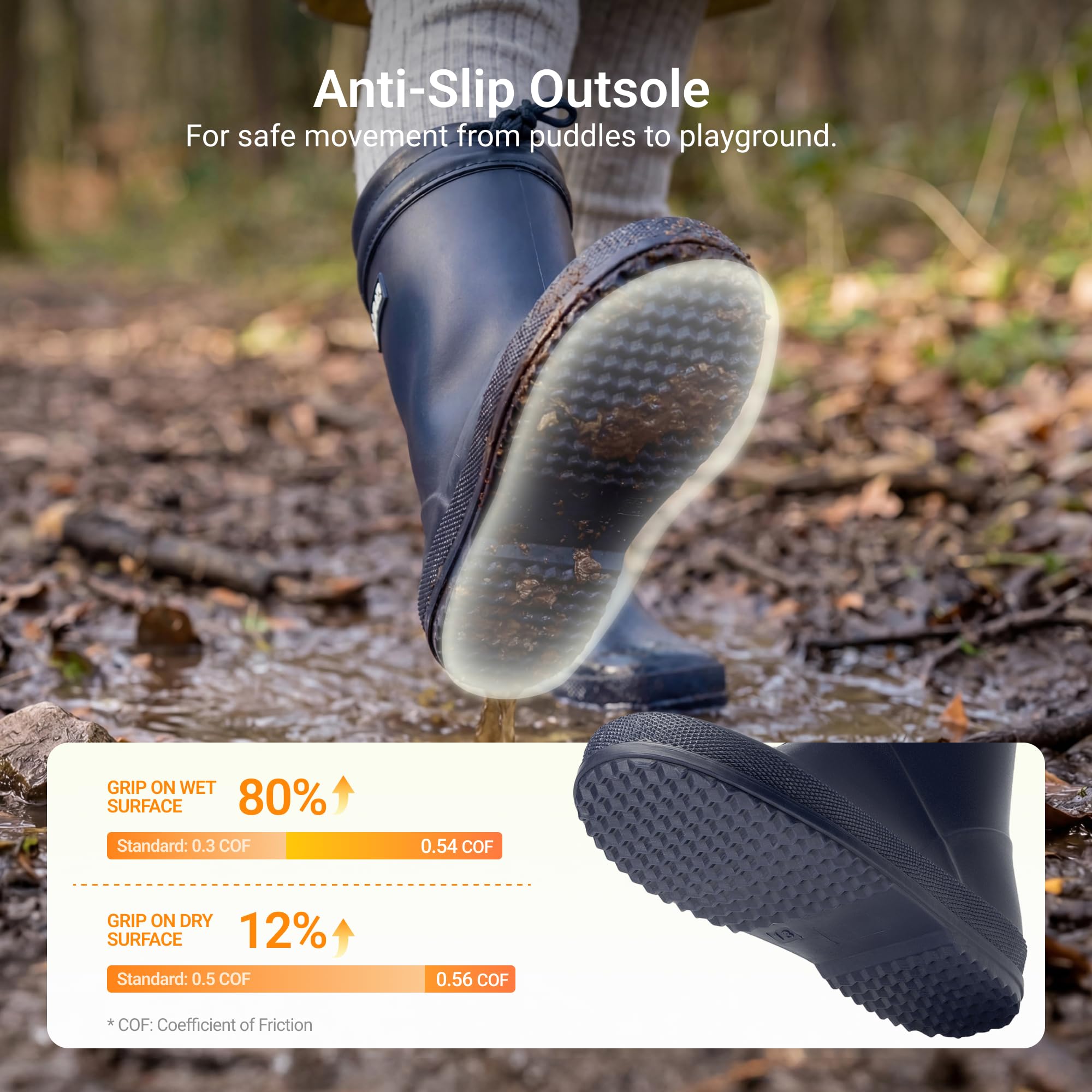 DREAM PAIRS KIDS Bottes de Pluie pour Enfants Imperméables et Légères Bottines Antidérapante Durable