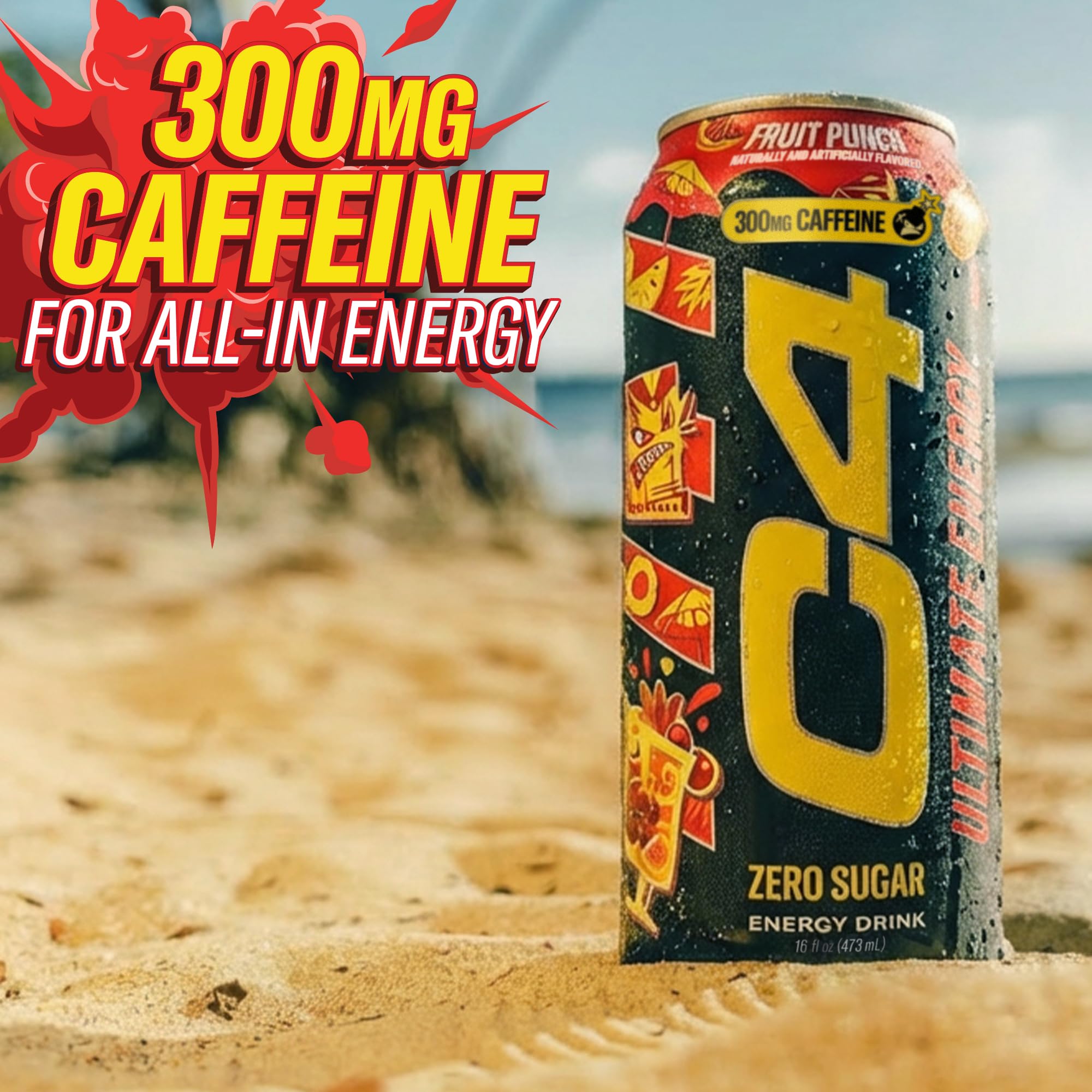 C4 Ultimate Sugar Free Energy Drink 16oz (Pack of 12) | Fruit