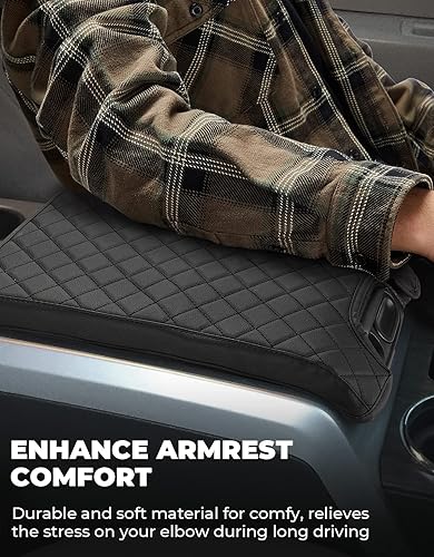 Miniatura 47 de ISSYAUTO Funda de consola central compatible con F150 2015-2020, F250 F350 F450 2017-2022, Expedition 2018-2023, funda de neopreno personalizada