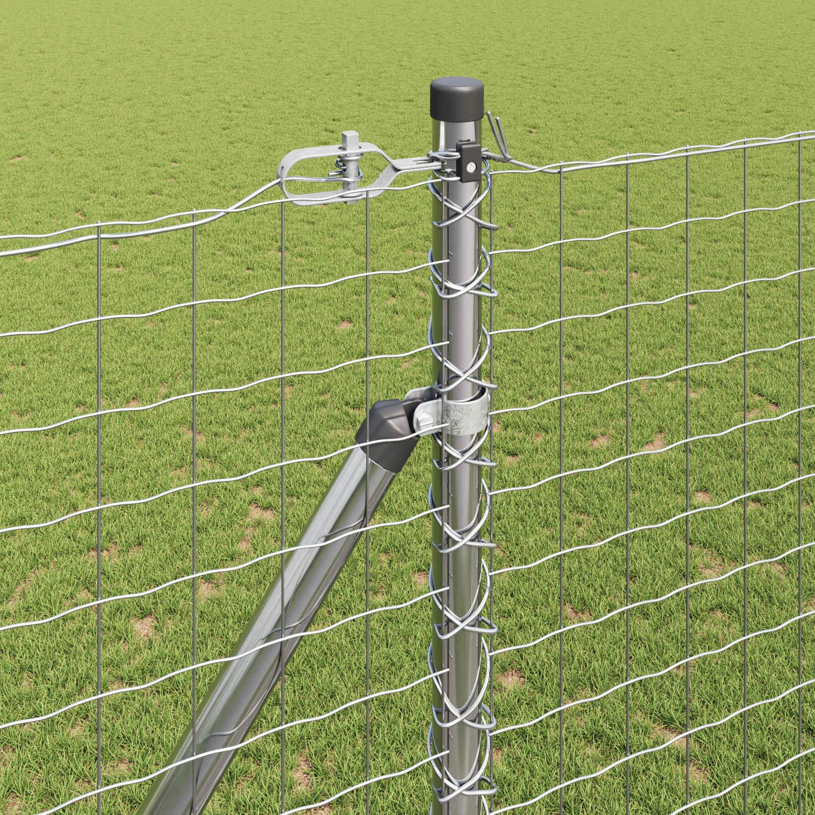 Pali per recinzione, 26 pezzi, grigio, 3,2 x 3,2 x 215 cm | Acciaio verniciato a polvere, resistente alle intemperie, per giardino e terrazza, facile da montare
