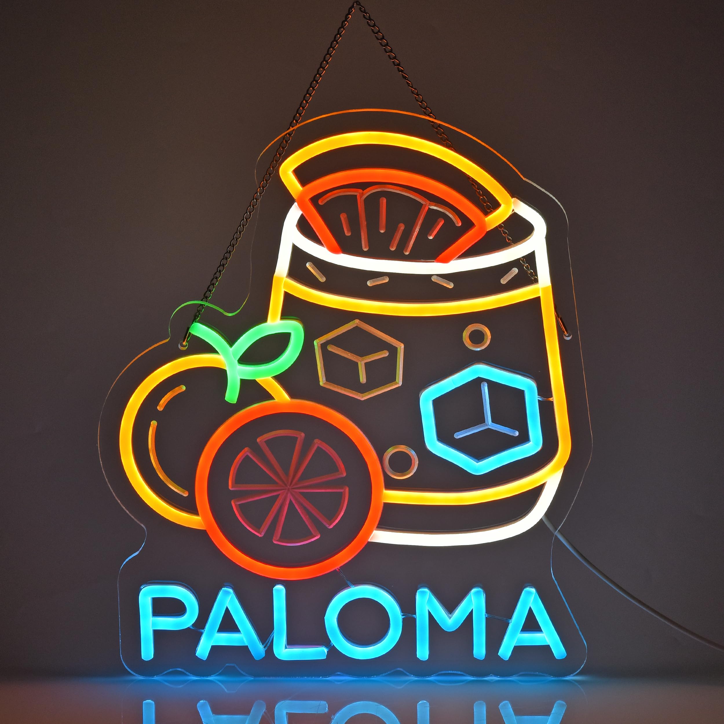CNBEYOUNG Paloma - Insegna al neon, da appendere, decorazione artistica da parete per ristoranti messicani, negozi, cocktail, bar, cucina, feste, decorazione per la casa, con USB, super luminosa e
