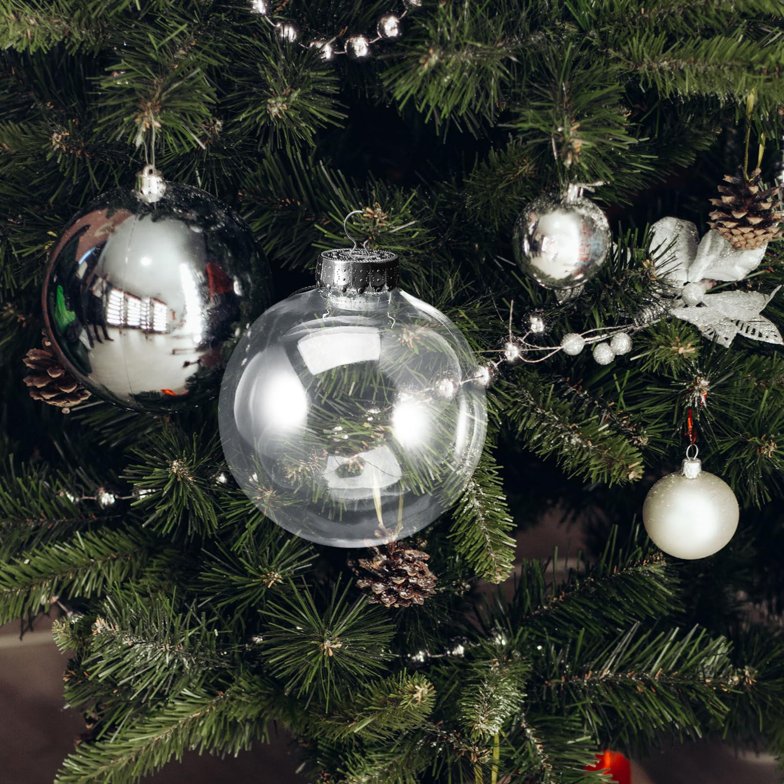 Cabilock 10stücke Weihnachtsbaumkugeln Transparente Weihnachtsbaum-hängedekoration Befüllbare Xmas Kugeln Festliche Ornamente Für Kreative Weihnachtsgestaltung