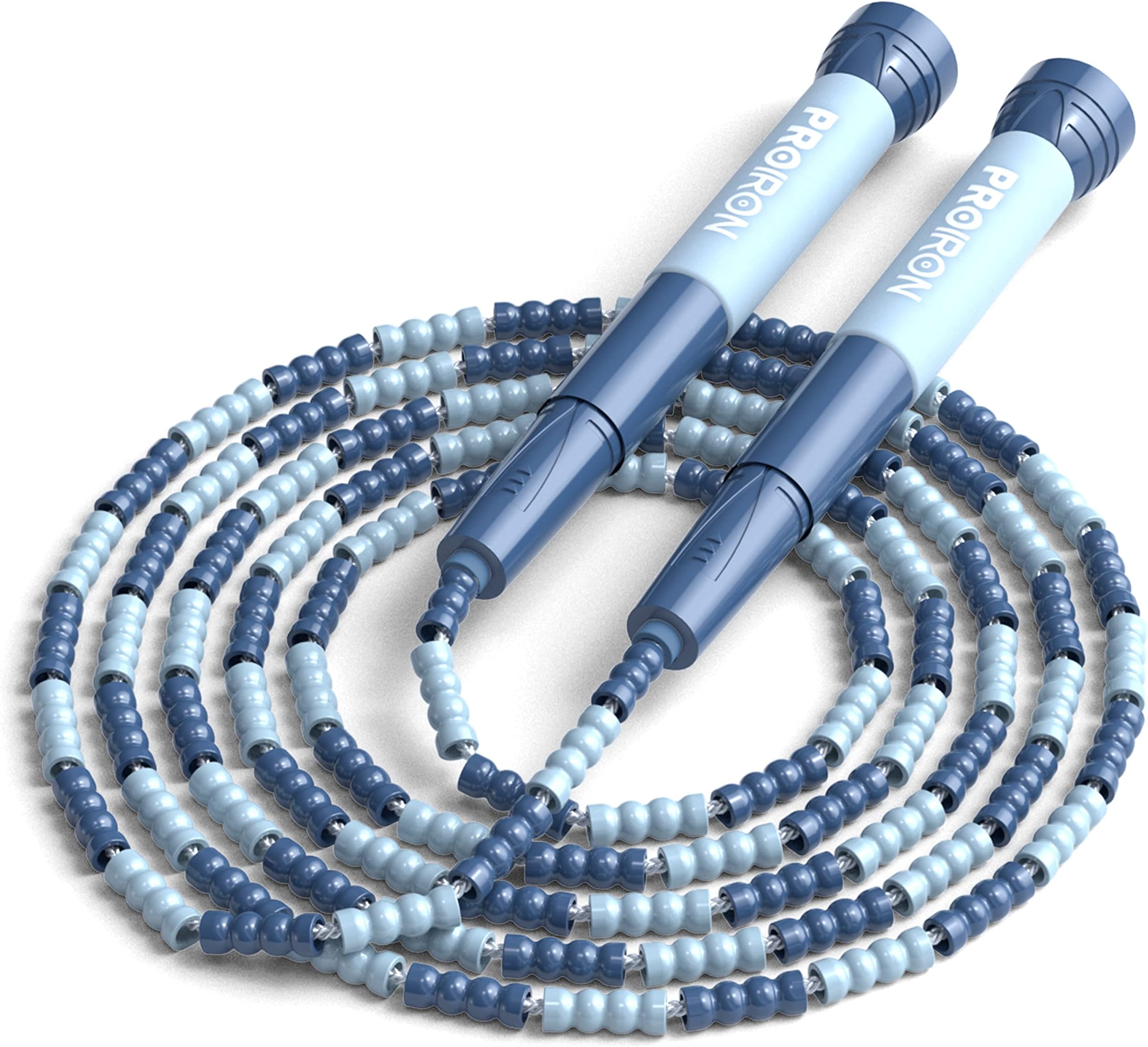 Soft Beaded Skipping Rope, Adjustable Tangle Free jump rope Segmented Fitness Skipping Rope for Men, Women and Kids Keeping Fit, Training, Workout and Weight Loss - 2.8M (Pink/Blue)