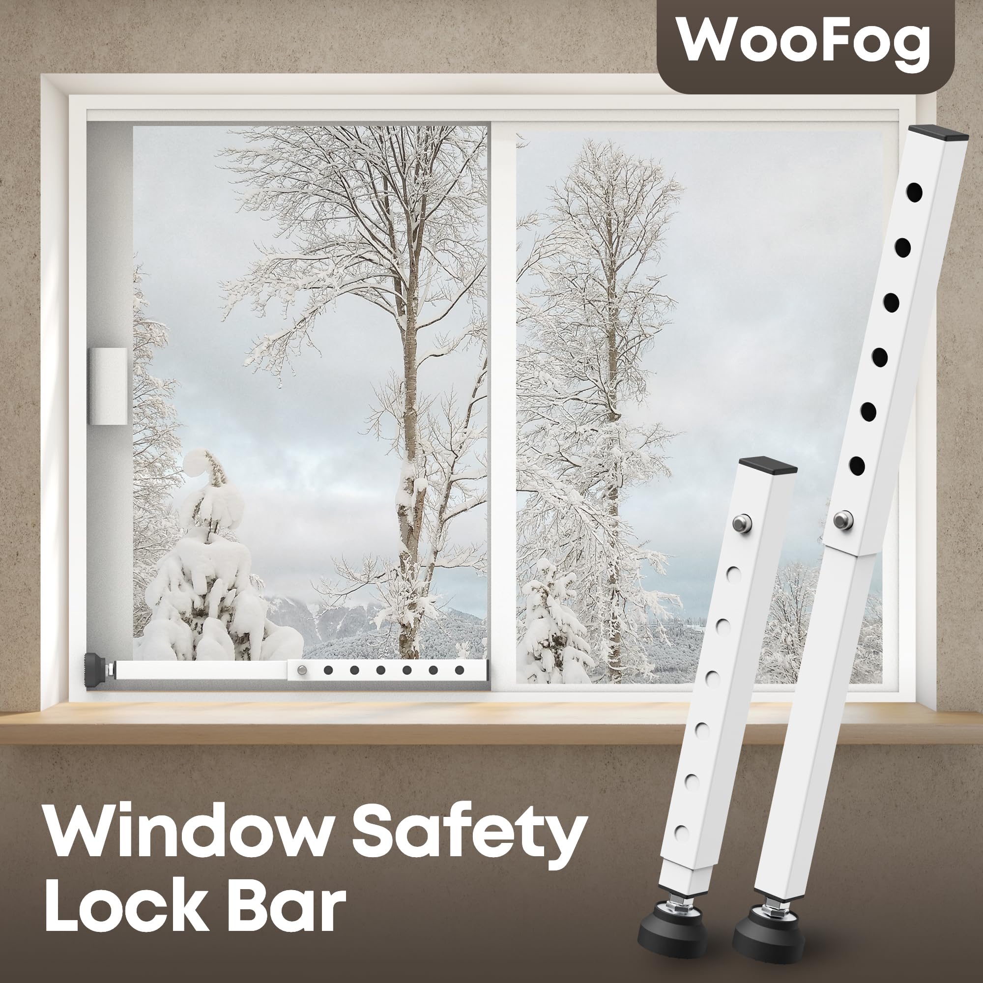 WooFog Barra de seguridad ajustable, barra de bloqueo de seguridad para ventana del hogar, barras corredizas para seguridad infantil, barra de seguridad vertical y horizontal de apartamento, se