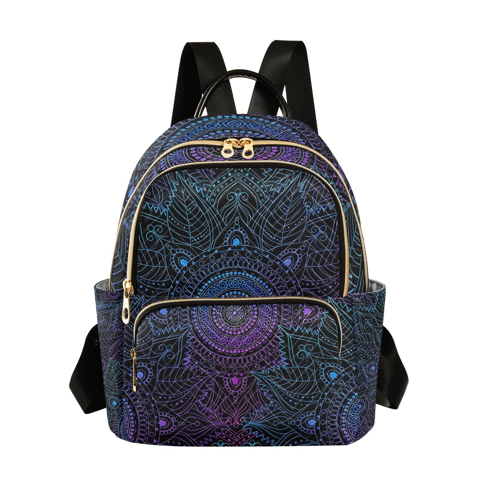 ALAZA Art mandala Boho Ethnic Bohemian Mini Backpack Purse for Women Travel Bag Fashion Daypack Back Pack Shoulder Bag