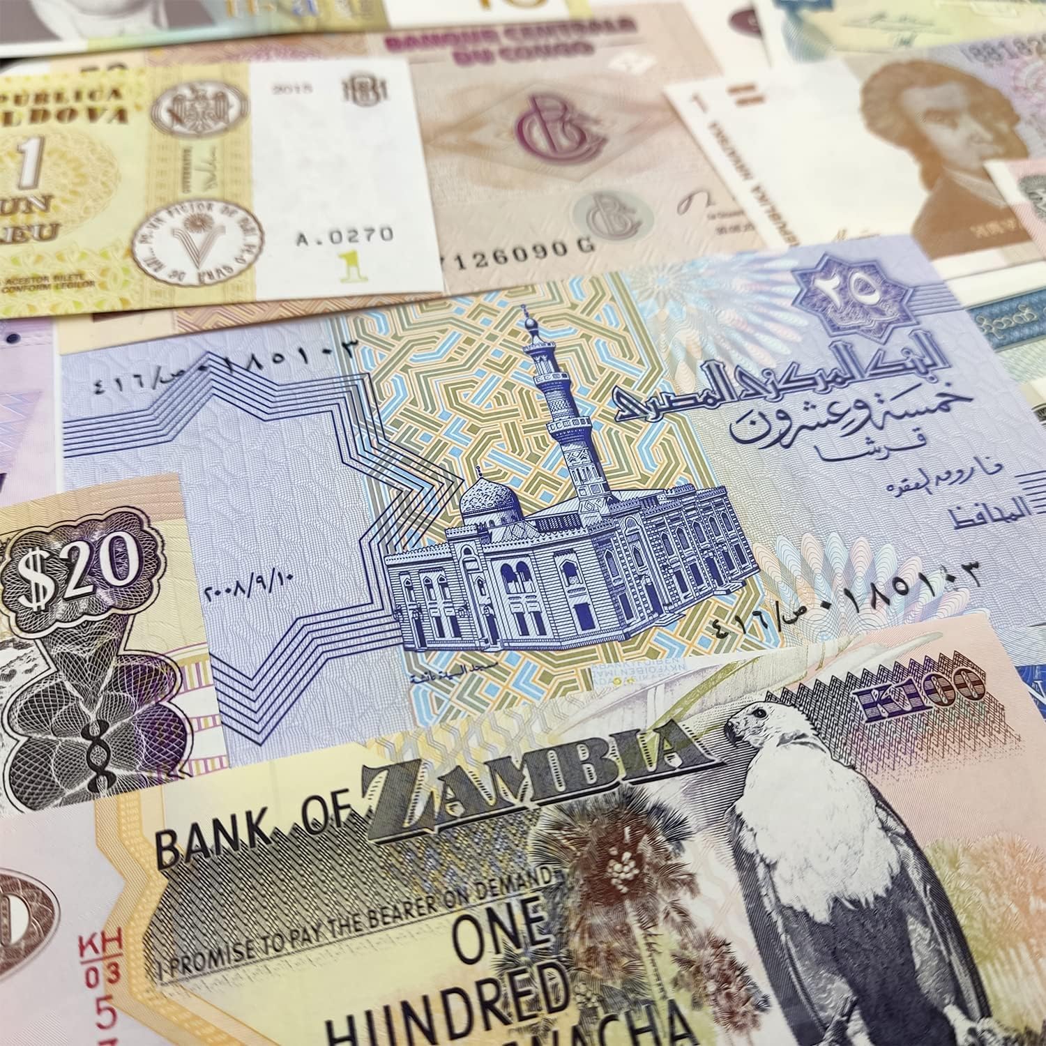 IMPACTO COLECCIONABLES | Colección de 25 Billetes Auténticos de 25 Países Diferentes - Sin Repeticiones, Desmonetizados y Originales | Ideal para Coleccionistas, Incluye Certificado de Autenticidad