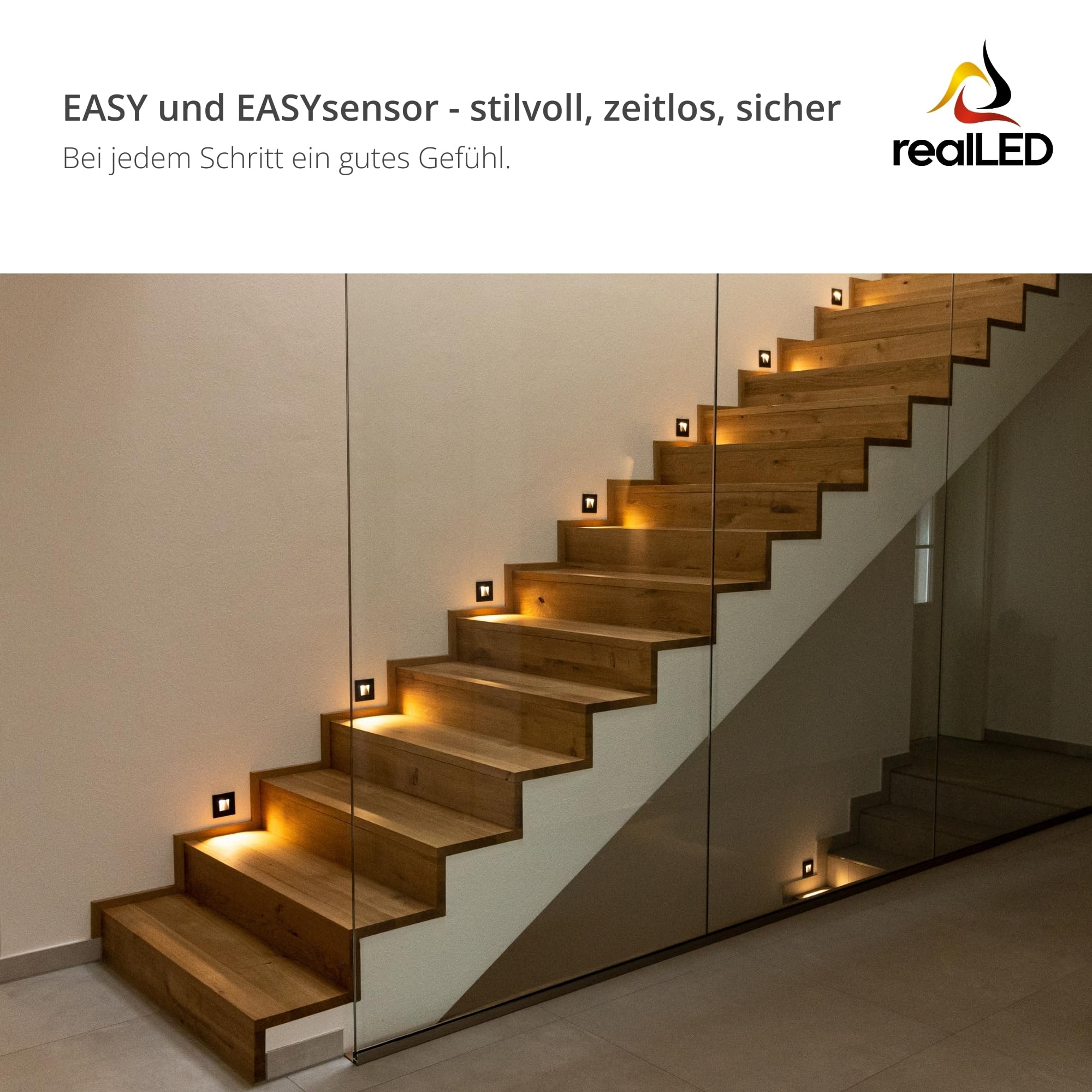 Treppenleuchte EASY 1,5 W 3000K warmweiß | weiß | Mit Sensor