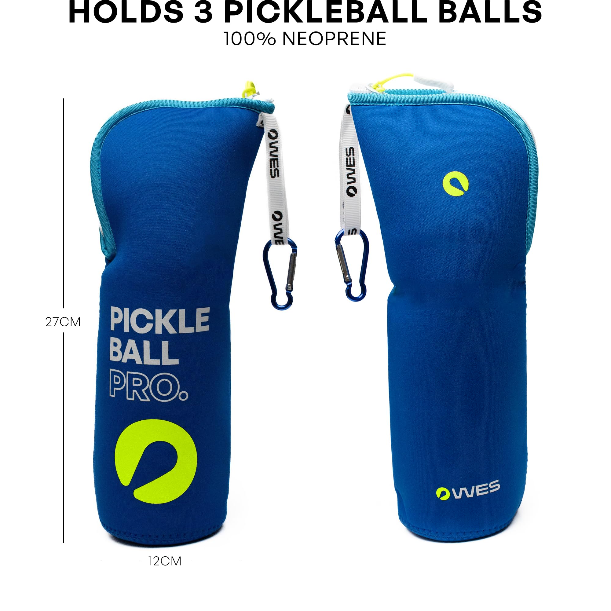 WES - Supporto a sfera da pickleball | Borsa a sfera da pickleball con gancio in metallo per recinzione e zaino, regali pickleball