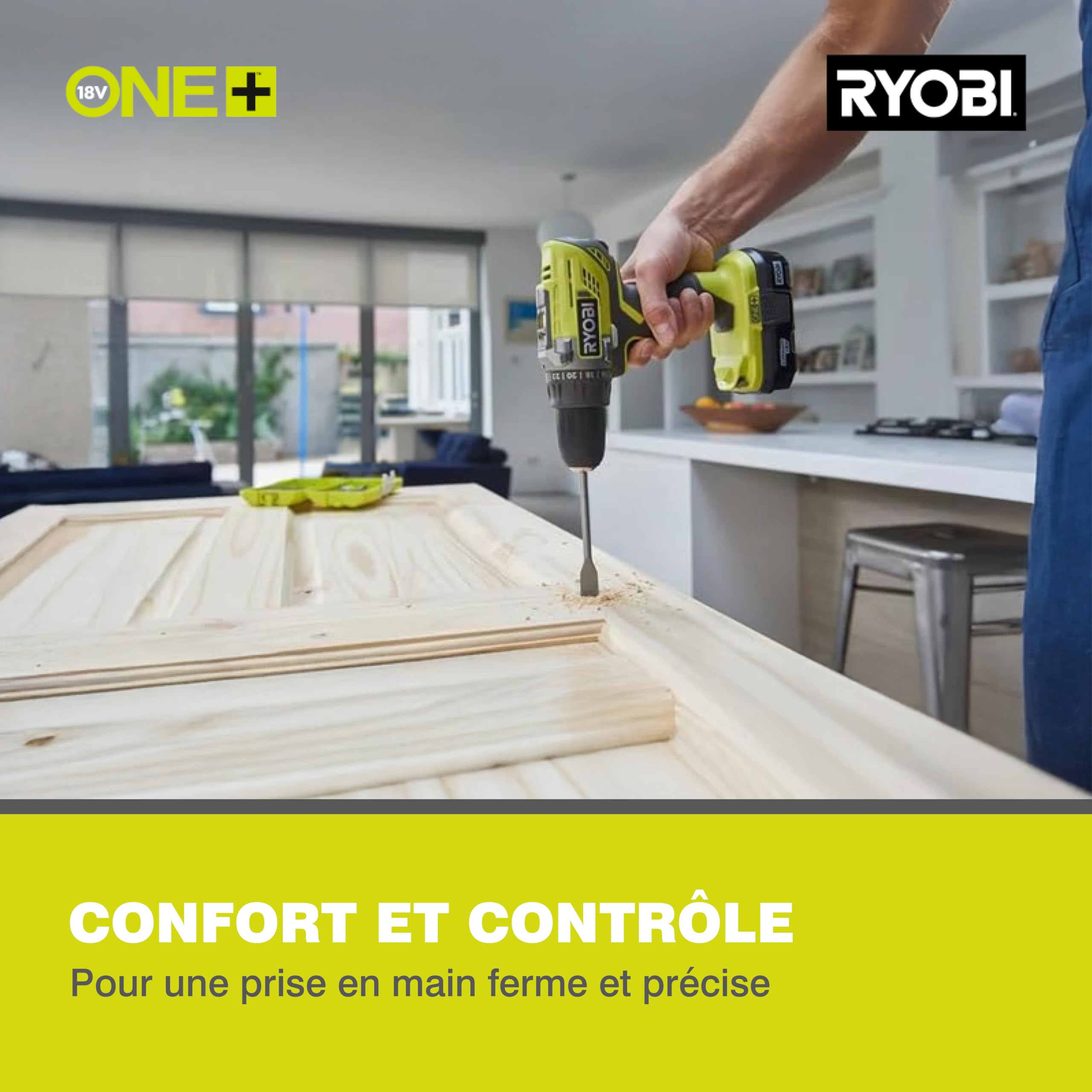 RYOBI - Perceuse Visseuse Sans Fil 18V ONE+ R18DD3-0 – Mandrin 13mm, 2 Vitesses, 24 Positions de Couple, Compacte – Batterie Non Incluse