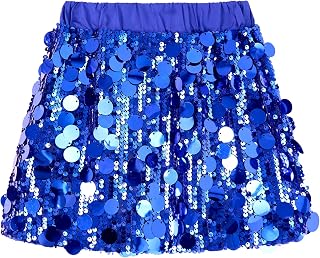 Miipat Girls Sequin Skirt Sparkly Toddler Kids Mini Glitter Skirt Elastic Waist Party Pencil Skirt