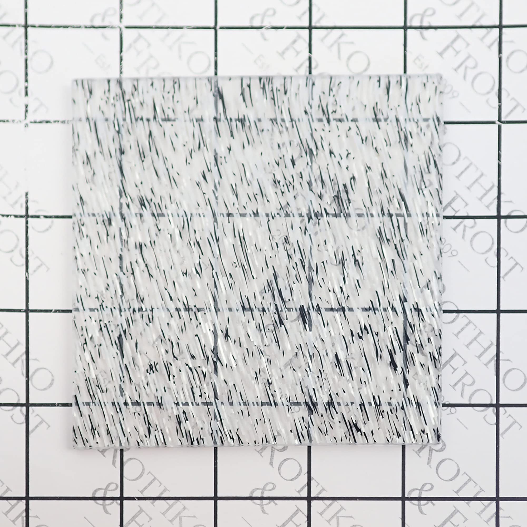Black and White Confetti Celluloid Laminate Cast Acrylic Sheet, 3mm thick (600x500mm), 600 x 500mm - Image 3
