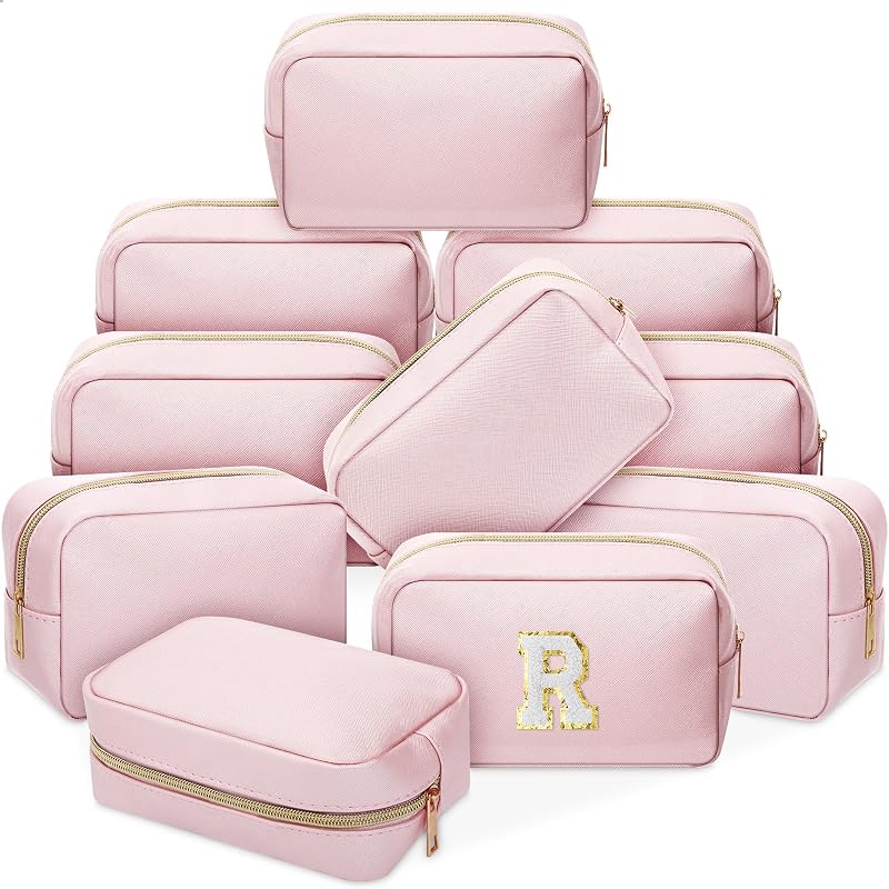 Sweetude Necessaire de Maquiagem em PU com Zíper Rose Gold, Pacote com 10