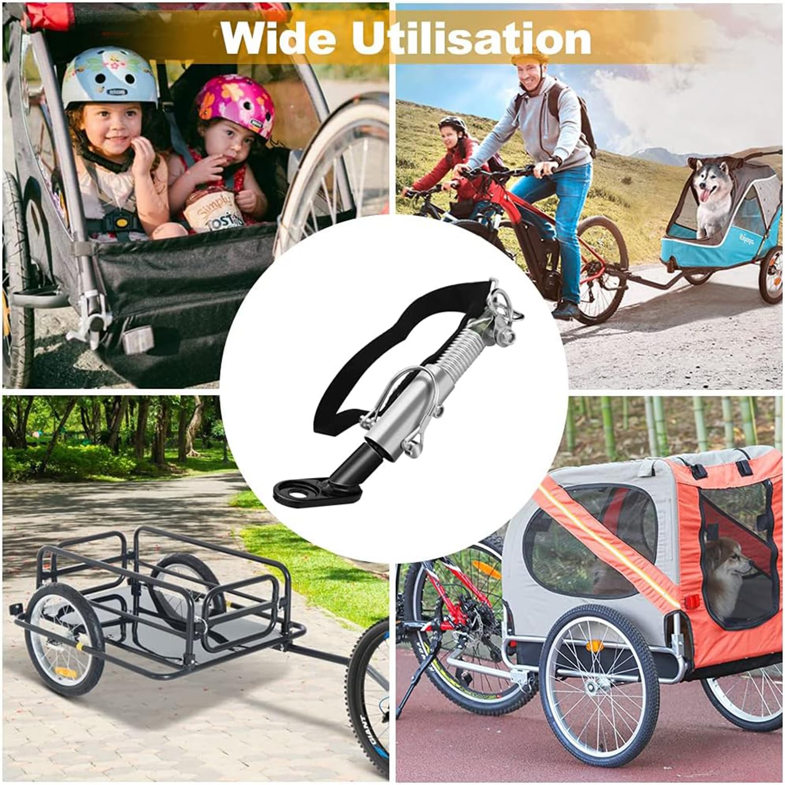 Remorque De Vélo Pour Chien Orange Et Noir - Jusqu'à 30kg