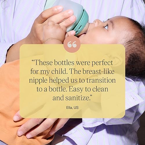 Miniatura 7 de Tommee Tippee Natural Start - Juego de biberones y chupetes de silicona, 5 onzas y 9 onzas, 0 meses en adelante, pezón de flujo lento para un cierre