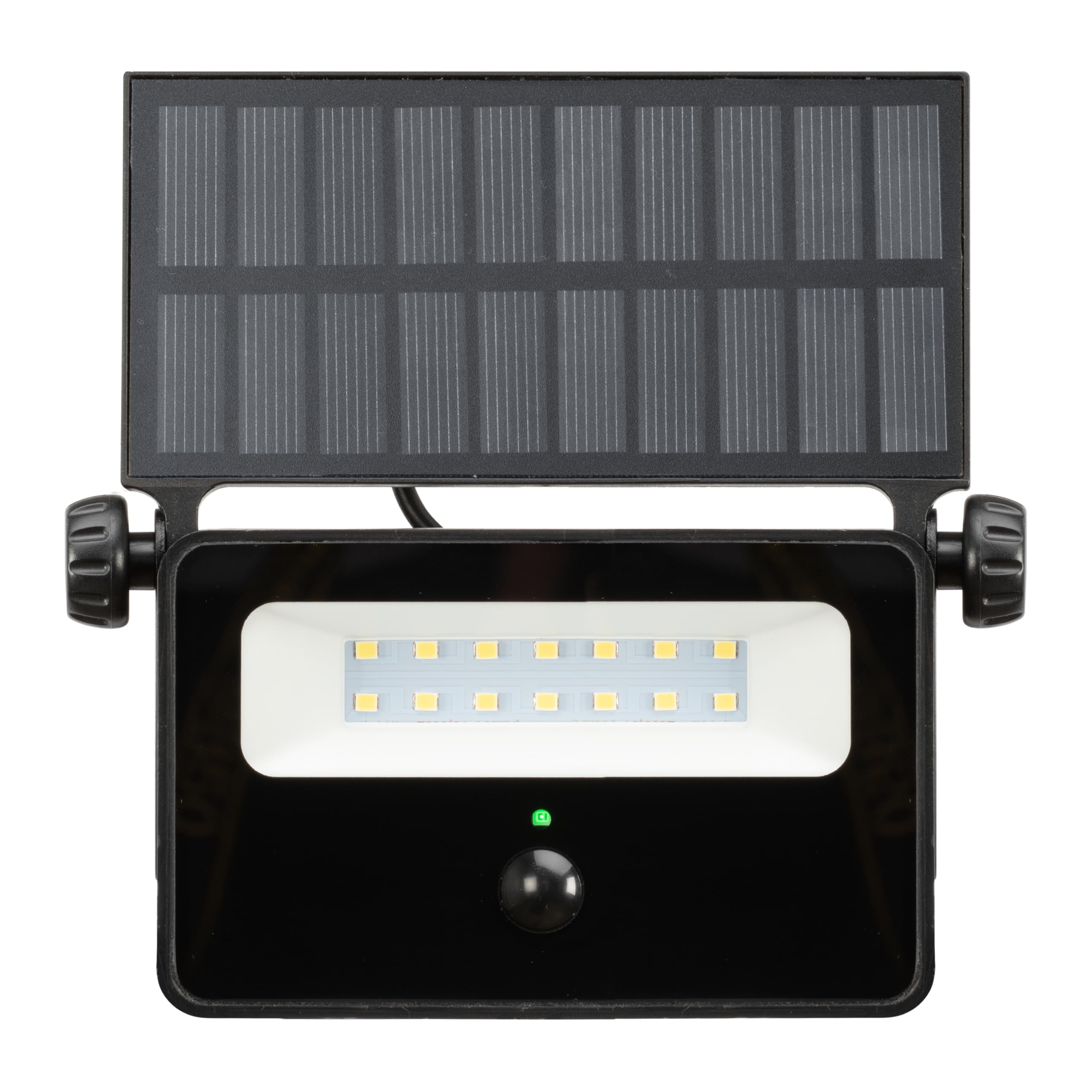 Debflex - Projecteur Solaire Extérieur avec Détecteur de Mouvement - 1500 Lumens/​6500K - Spot Extérieur LED (175 x 145 x 32 mm) + Panneau Solaire (127 x 62 mm) - IP65 - À Poser au Mur