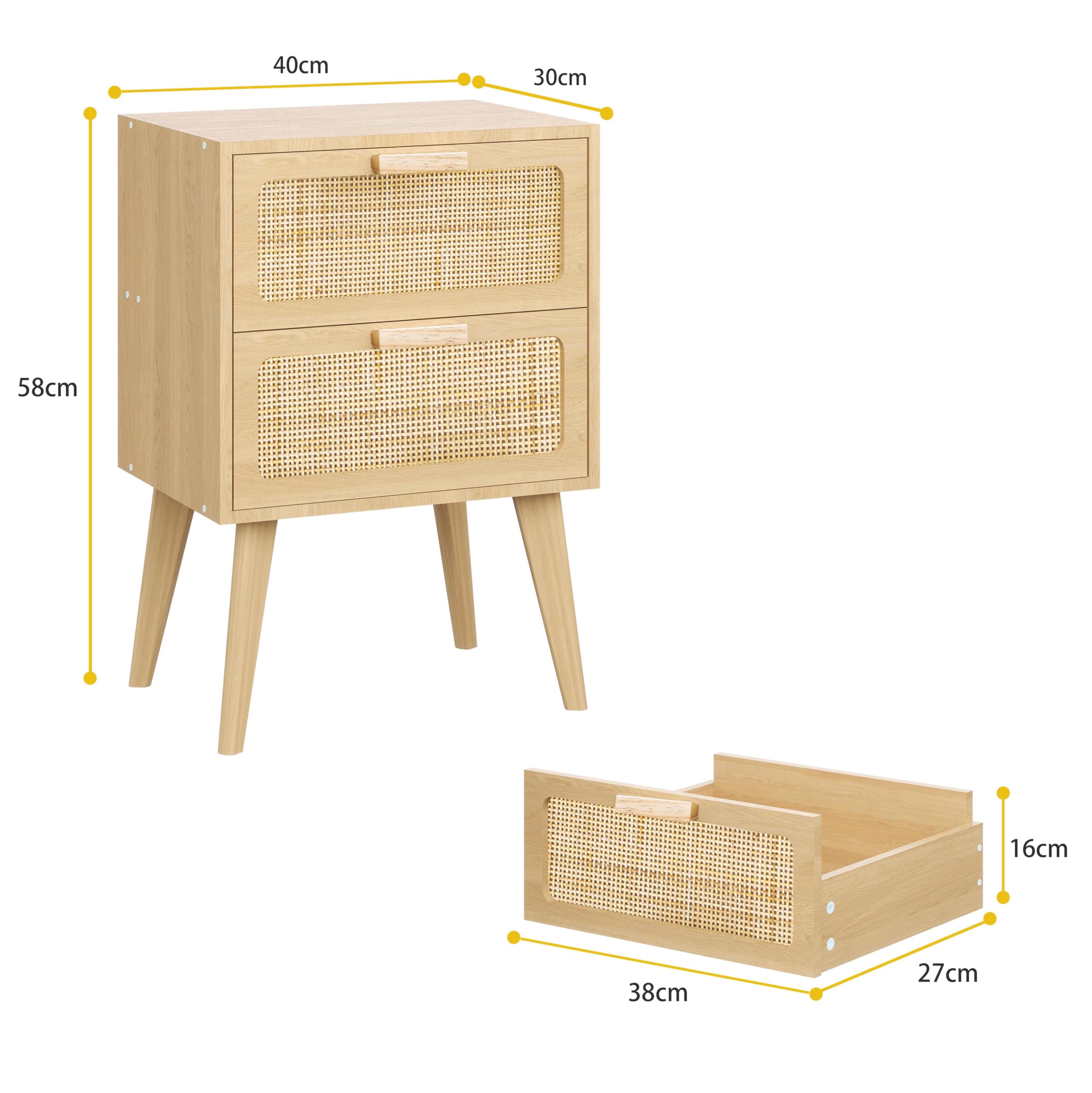 Beige Nachtkastje Met 2 Laden Nachtkastje 360° Draaibaar Desktop Bed Bijzettafel Met Massief Houten Poten Bijzettafel Met Metalen Handgrepen Moderne Stijl Montage Voltooid Voor Slaapkamer (Color : Li