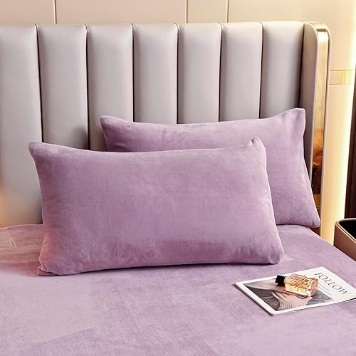 Miniatura 3 de LweiPsqLin Juego de funda de edredón de terciopelo tamaño Queen, funda de edredón de franela sólida, 3 piezas, ultra suave, con cierre de cremallera