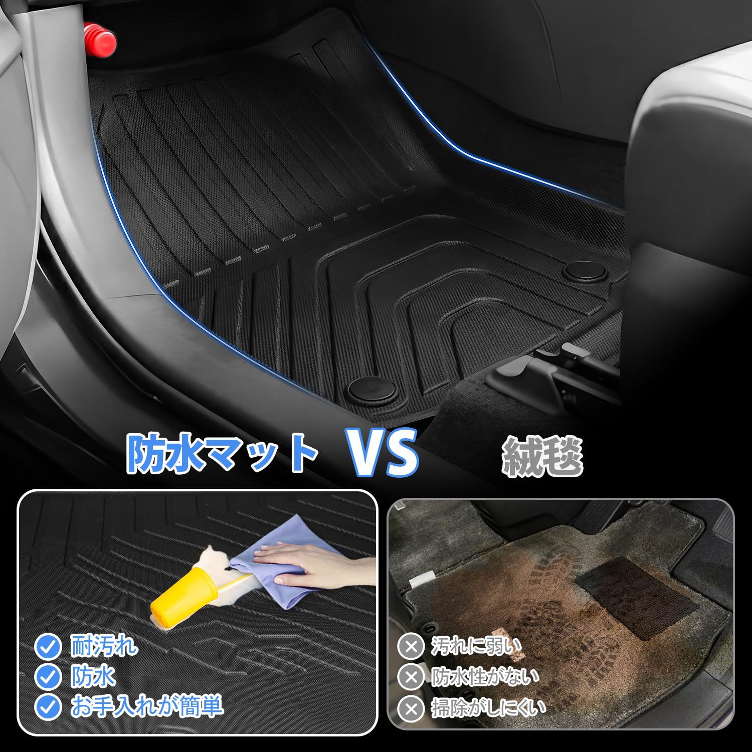 Amazon | Jiooy トヨタRAV4 60系 フロアマット+セカンドマット+ 