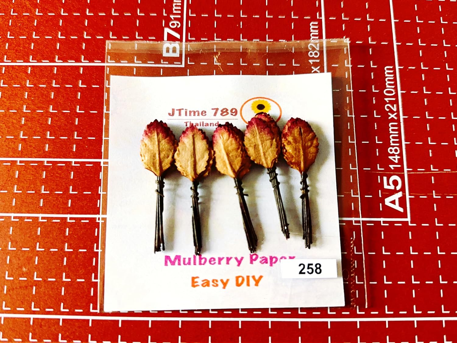 Ploen 50 pcs Brown Leaves Roses Mulberry Paper Leaves with Wire Stems Size 1.2 cm Leaf Mulberry Paper Leaves258 Craft Supplies Scrapbooking Embellishments for so Many Card DIY Craft Projects image 3