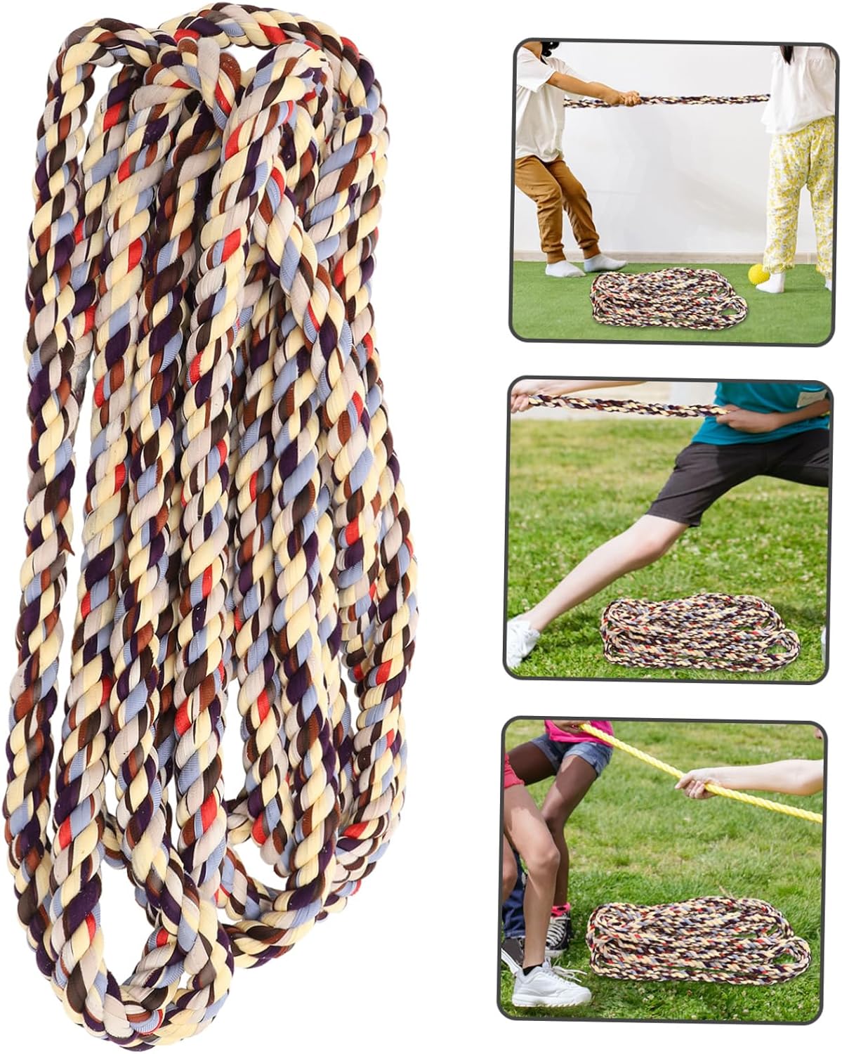 BESPORTBLE Colorful Tug of War Rope Durable Cloth Competition Cord for Outdoor Sports Events for Field Day Games and Family Gatherings Random Colors