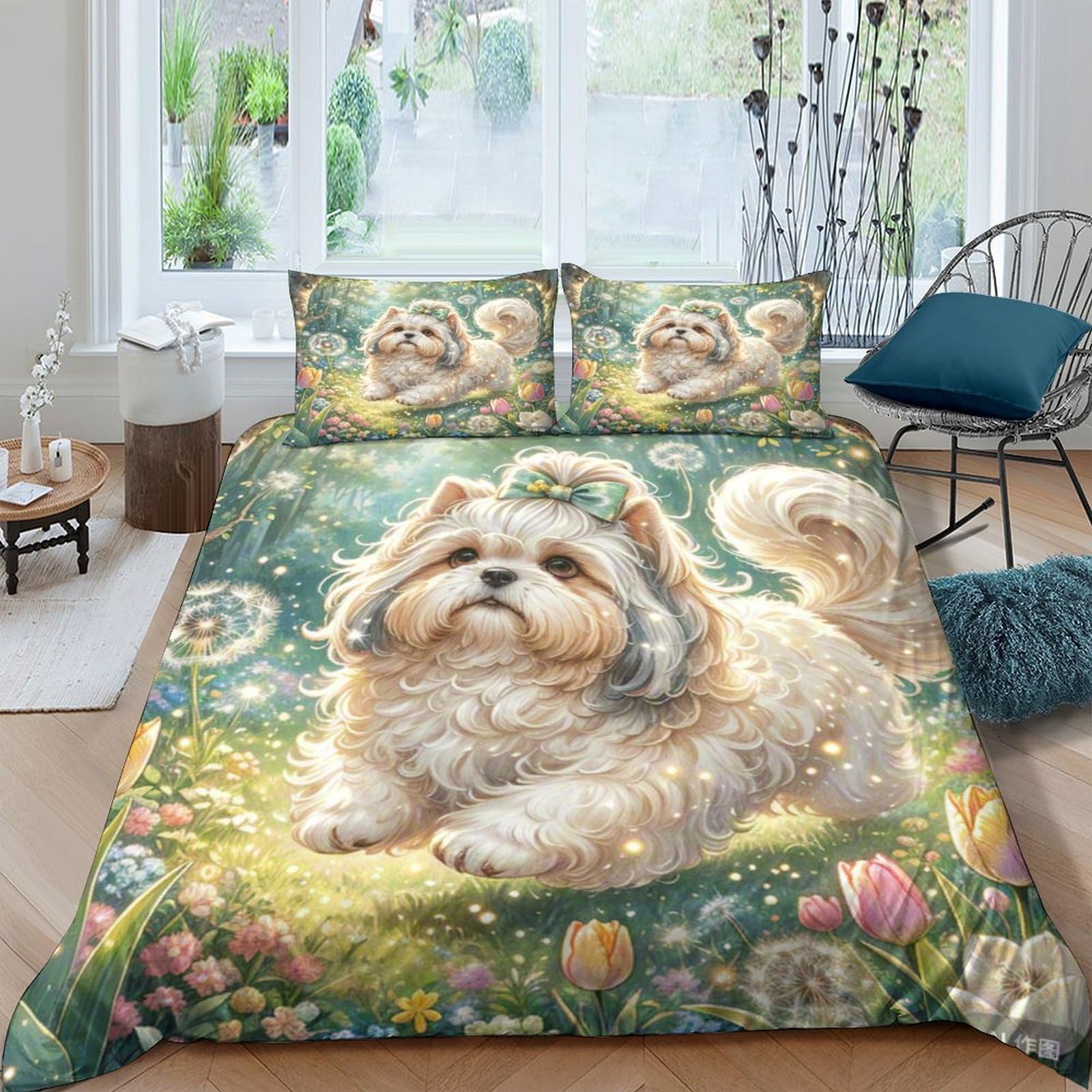 Housse de couette Shih Tzu 3D cadeau parfait lit double ado