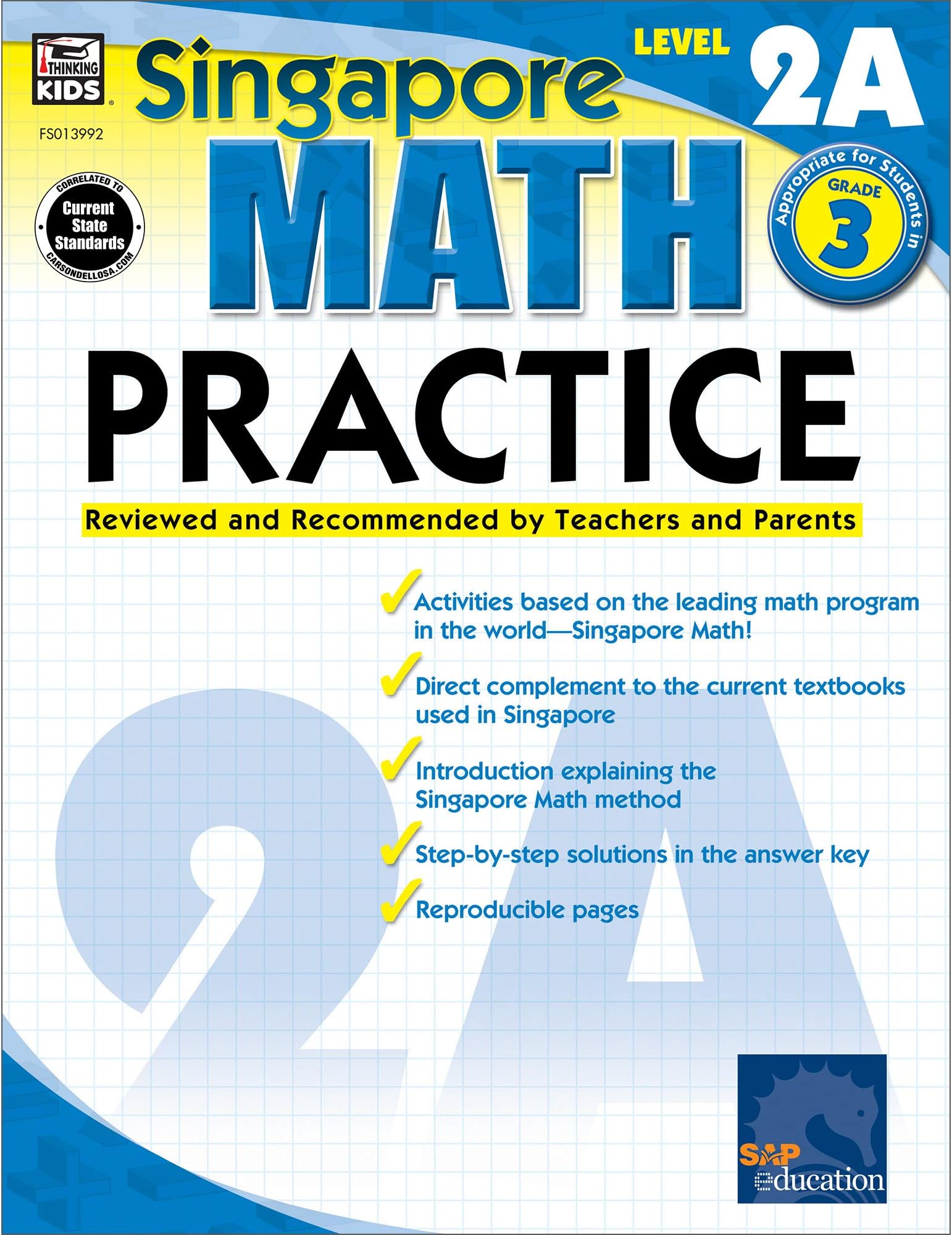 Singapore Math Practice WorkbookโLevel 2A Grade 3 Math Book, Adding and Subtracting Within 1,000, Multiplying, Dividing, Measuring Length and Mass (128 pgs)