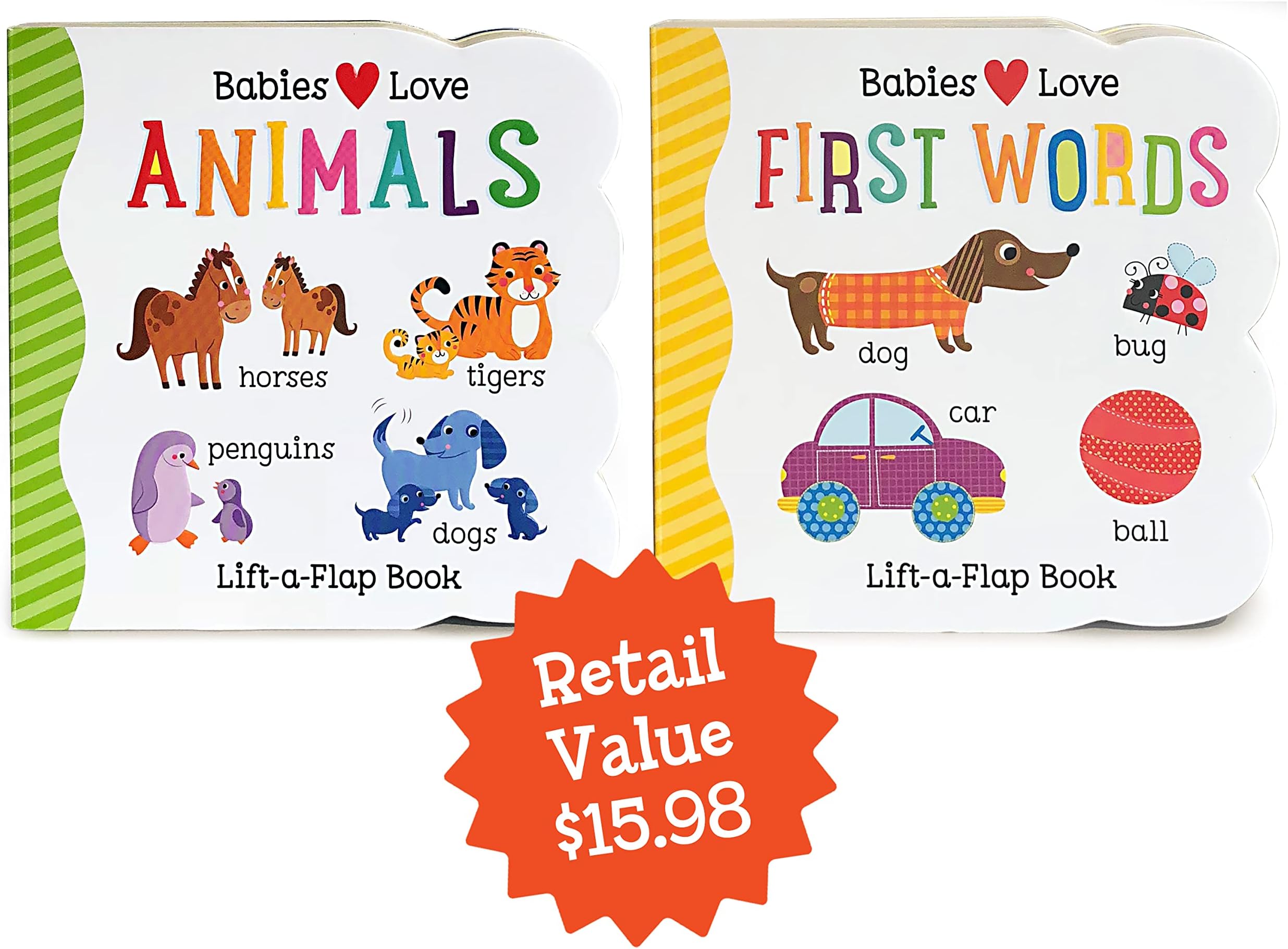 Babies Love Animals & First Words 2-pack - A Lift-a-Flap Board Book Bundle Set for Babies and Toddlers, Ages 1-4 Board book – March 14, 2017