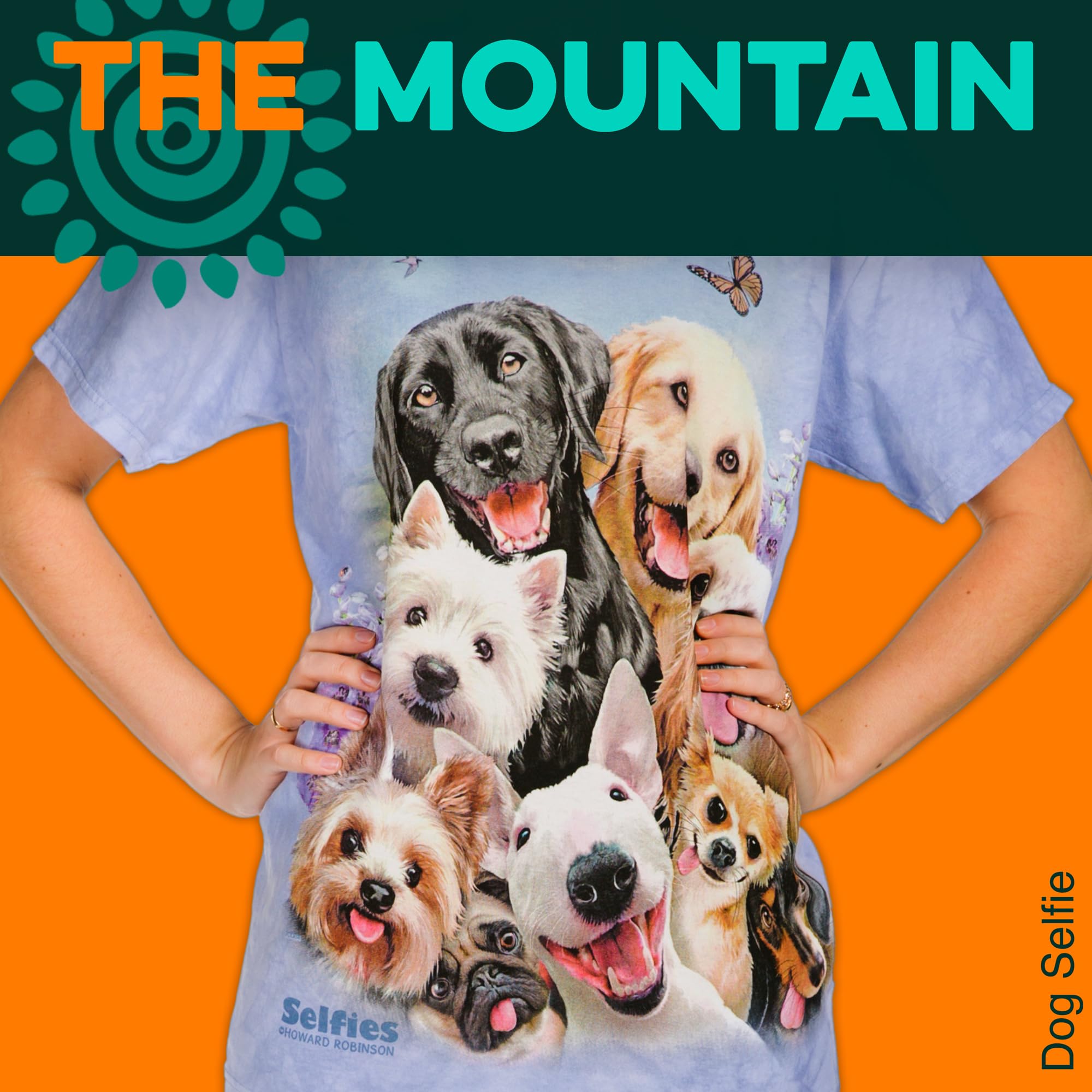 The Mountain Camiseta Unisex Dog Selfie | Premium, teñida a Mano | Camiseta gráfica Animal